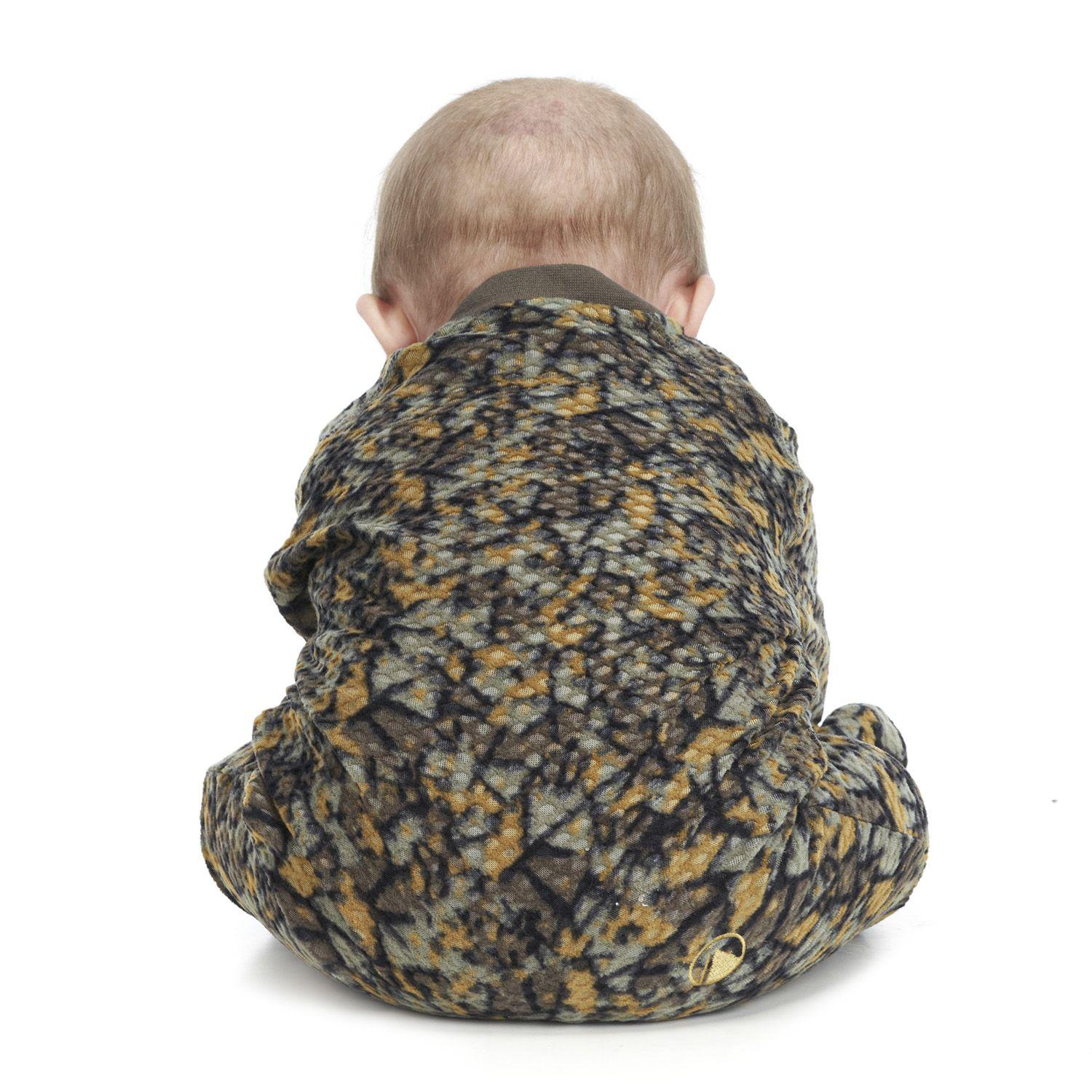 Enterito Baby Boy Saltamontes Nano-F Full Zip Onesie Print Verde Militar Lippi-3