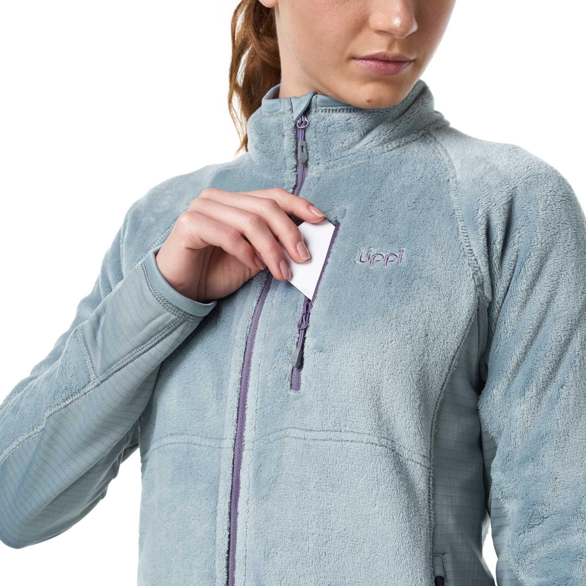 Poleron Mujer Numan Shaggy-Pro Jacket Gris Piedra Lippi-4