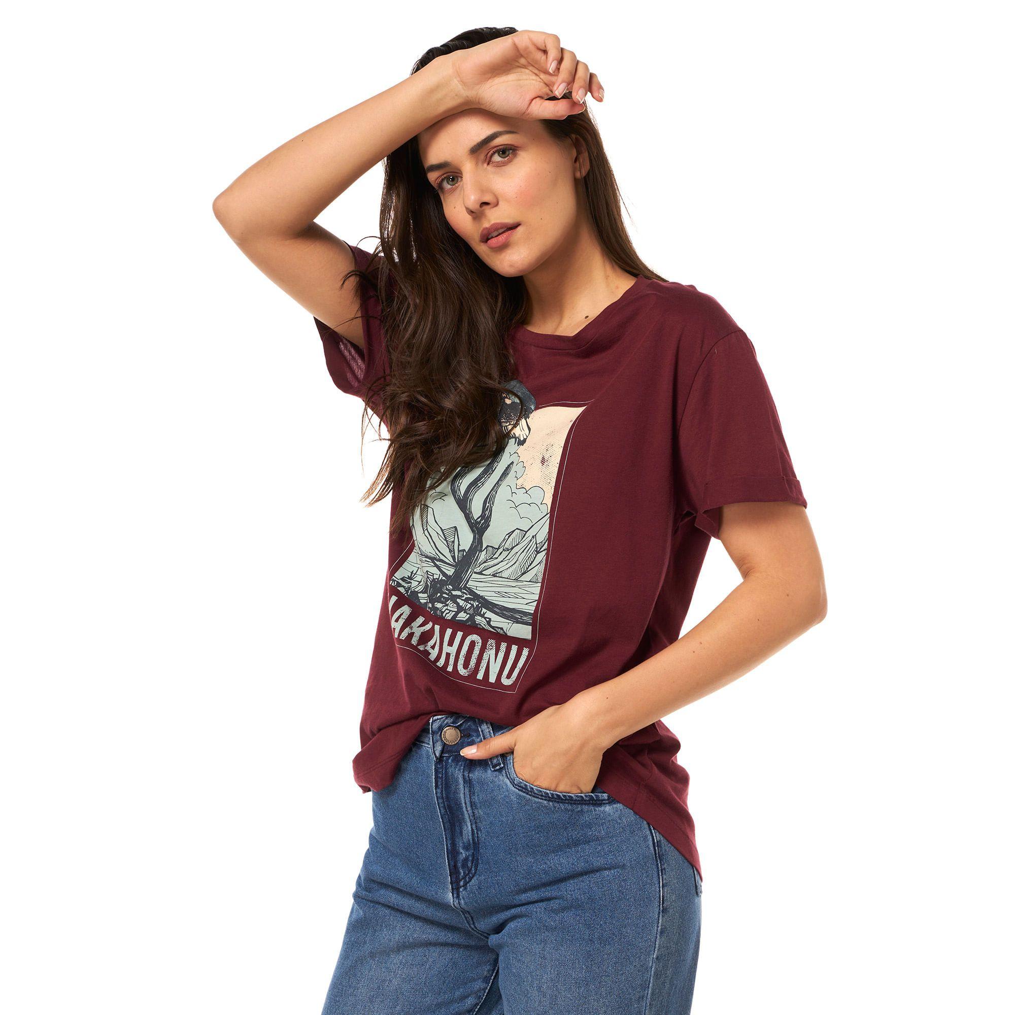 Polera Mujer Pelolaila Burdeo Haka Honu-0