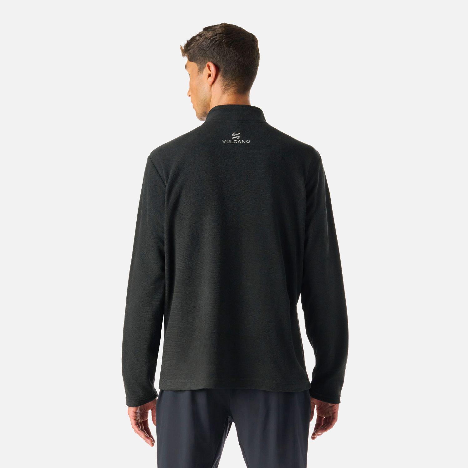 Polerón Hombre Cool Down 1/4 Zip Fleece Negro Vulcano-3