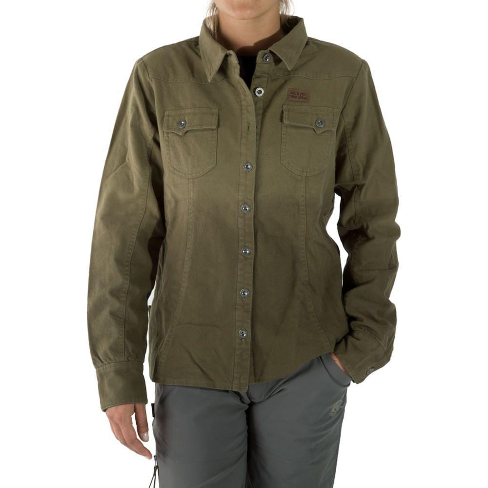 Camisa Mujer Leñador Verde Militar Haka Honu-0