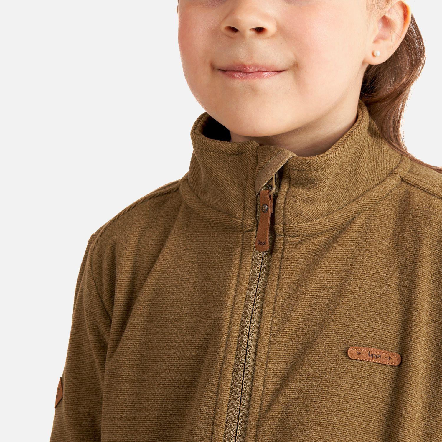 Poleron Niña Stripes Nano-F Full Zip Oliva Lippi-4