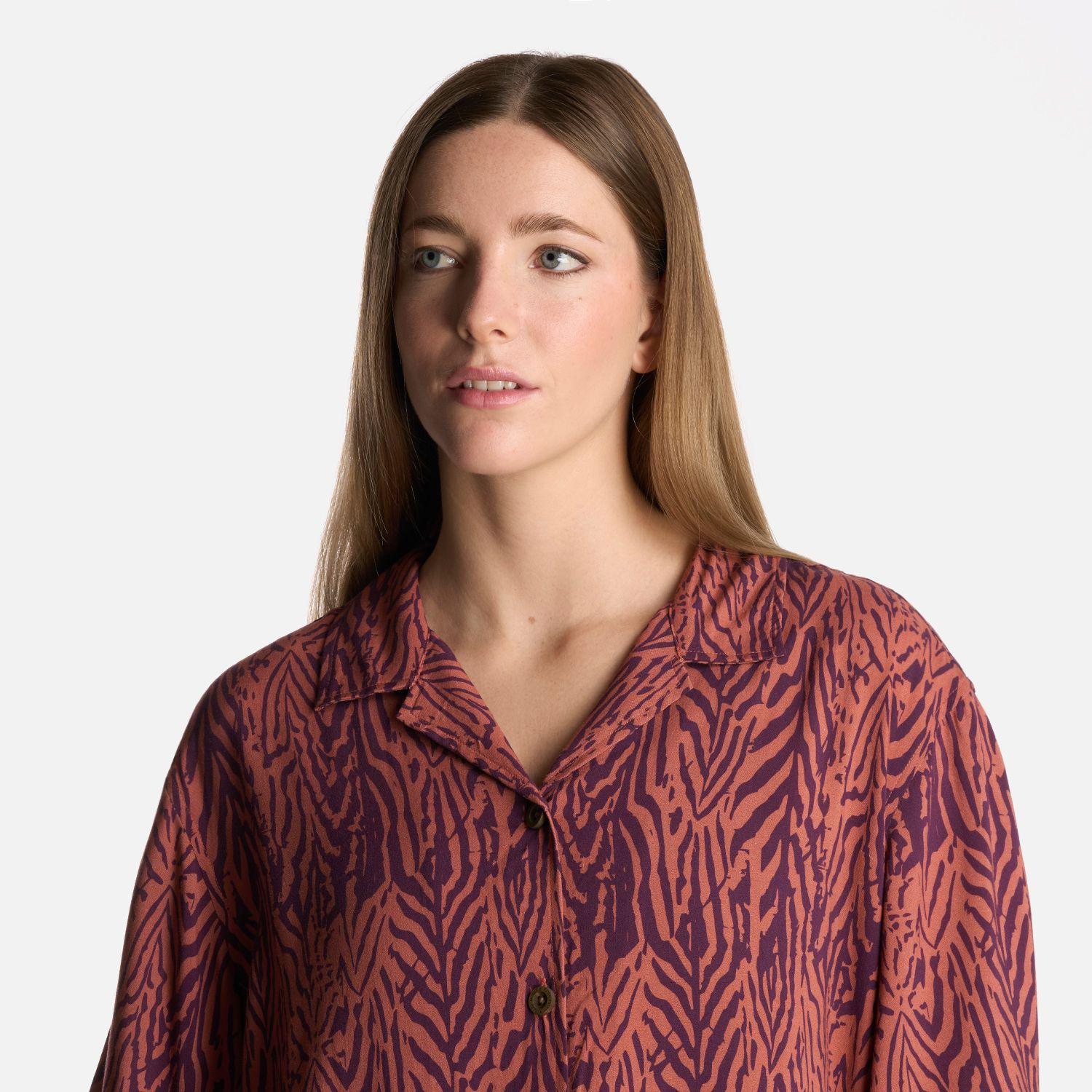 Camisa Mujer Marmolada Print Coral Haka Honu-3