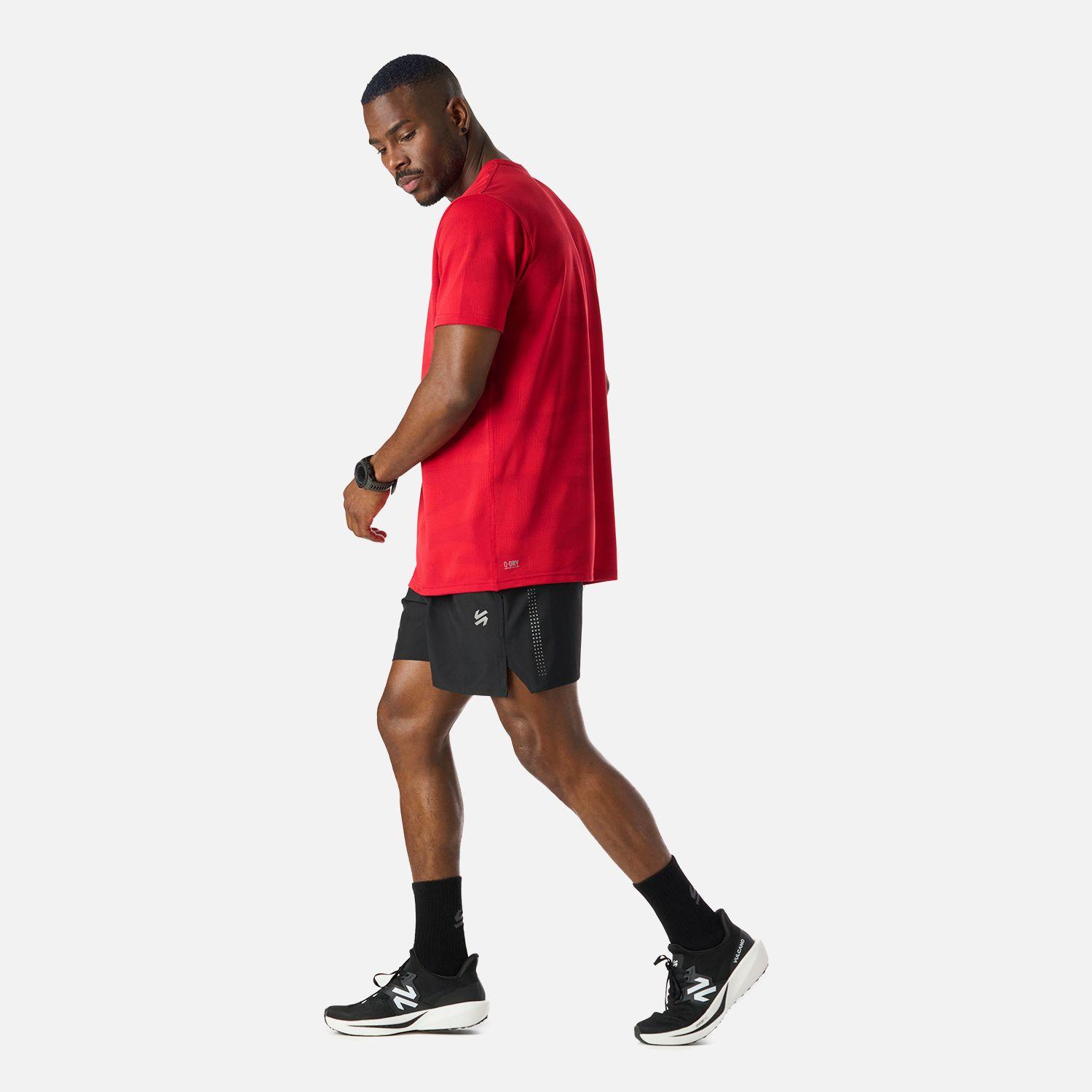Polera Hombre Built To Move Pro T-Shirt Rojo Anaranjado Vulcano-2