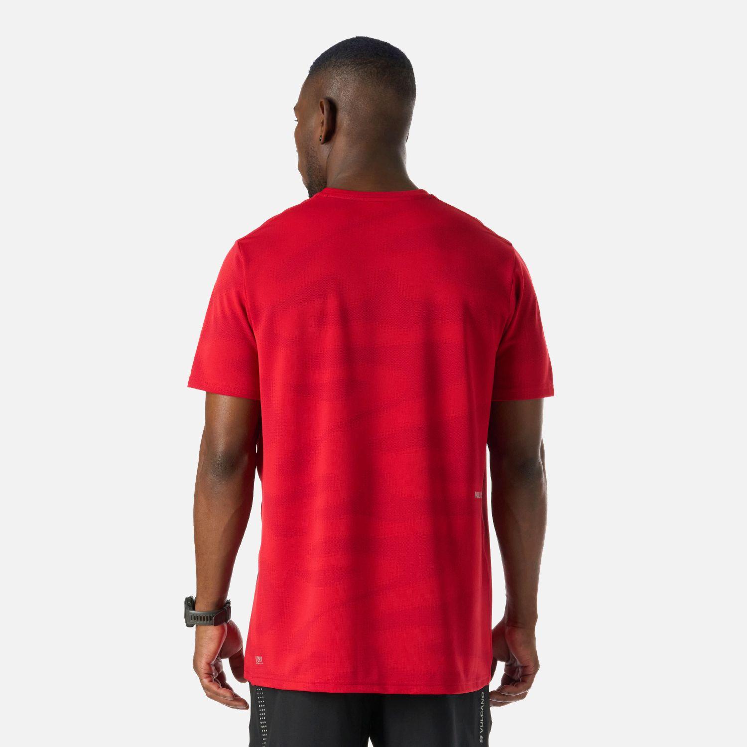 Polera Hombre Built To Move Pro T-Shirt Rojo Anaranjado Vulcano-3