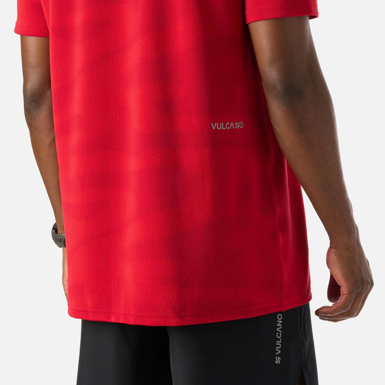 Polera Hombre Built To Move Pro T-Shirt Rojo Anaranjado Vulcano-5