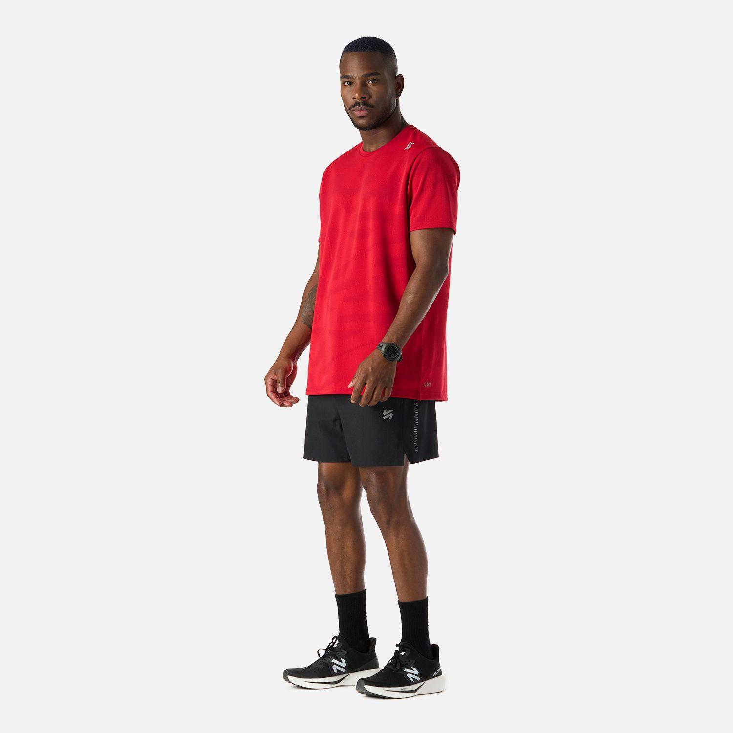 Polera Hombre Built To Move Pro T-Shirt Rojo Anaranjado Vulcano-6