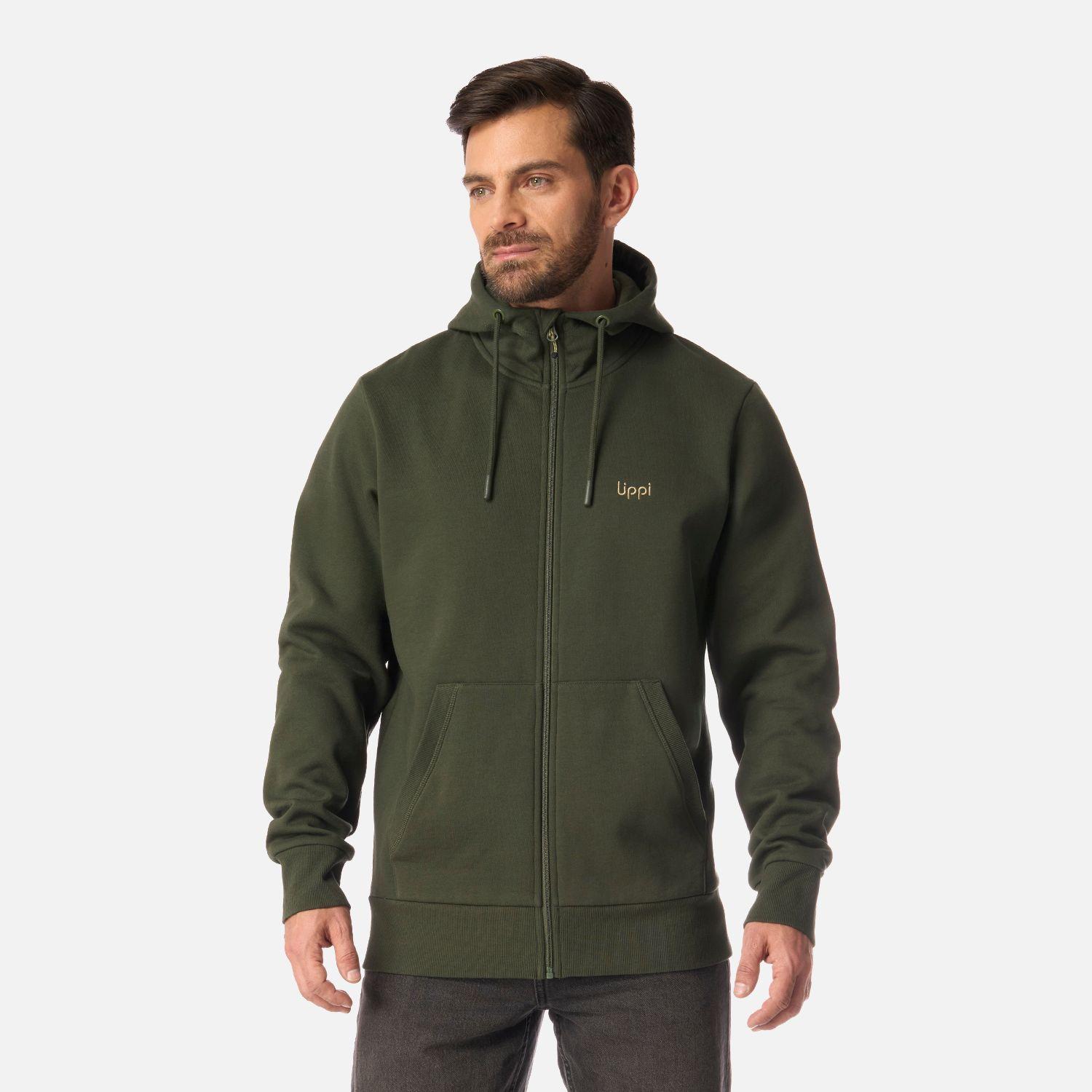 Polerón Hombre Ulmo Full Zip Hoody Sweatshirt Verde Militar Lippi-0