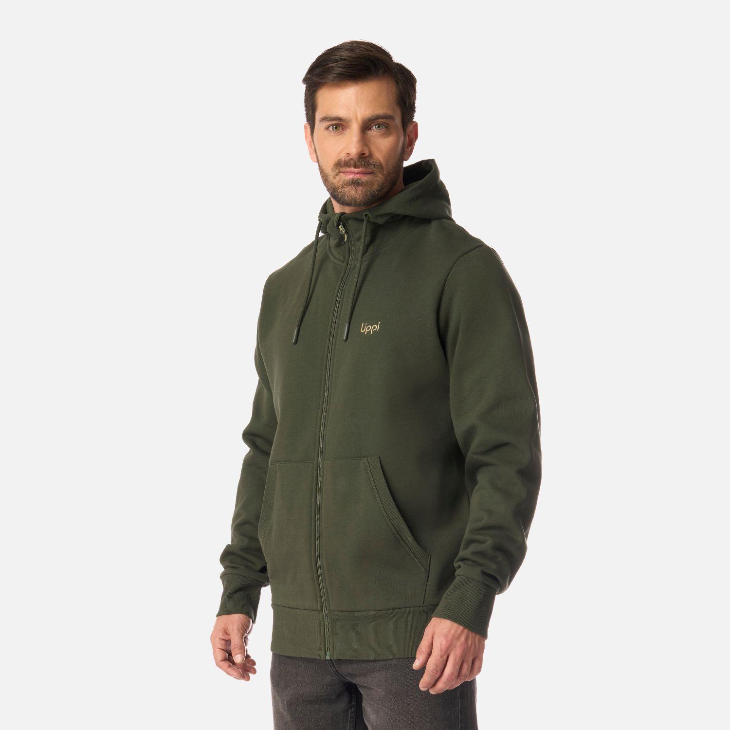 Polerón Hombre Ulmo Full Zip Hoody Sweatshirt Verde Militar Lippi-1