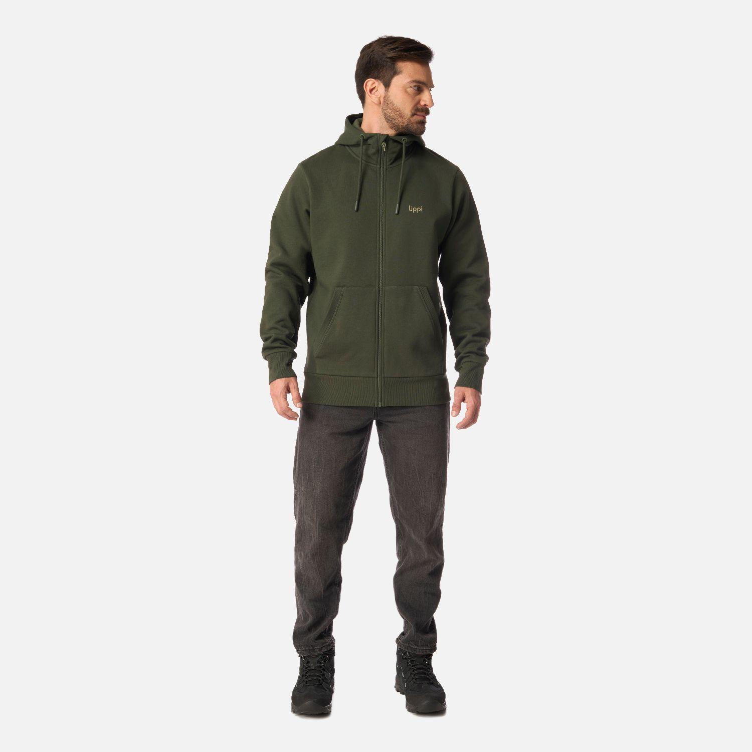 Polerón Hombre Ulmo Full Zip Hoody Sweatshirt Verde Militar Lippi-5