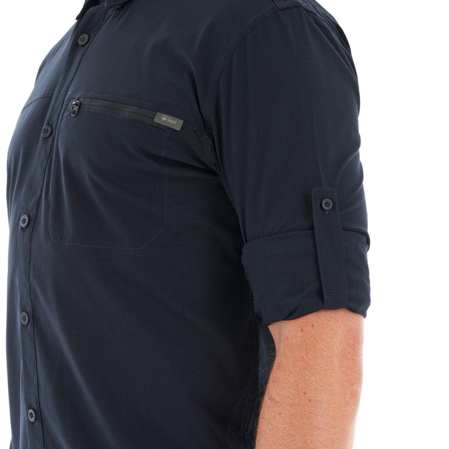 Camisa Hombre Rosselot Long Sleeve Q-Dry Shirt Azul Noche Lippi-8