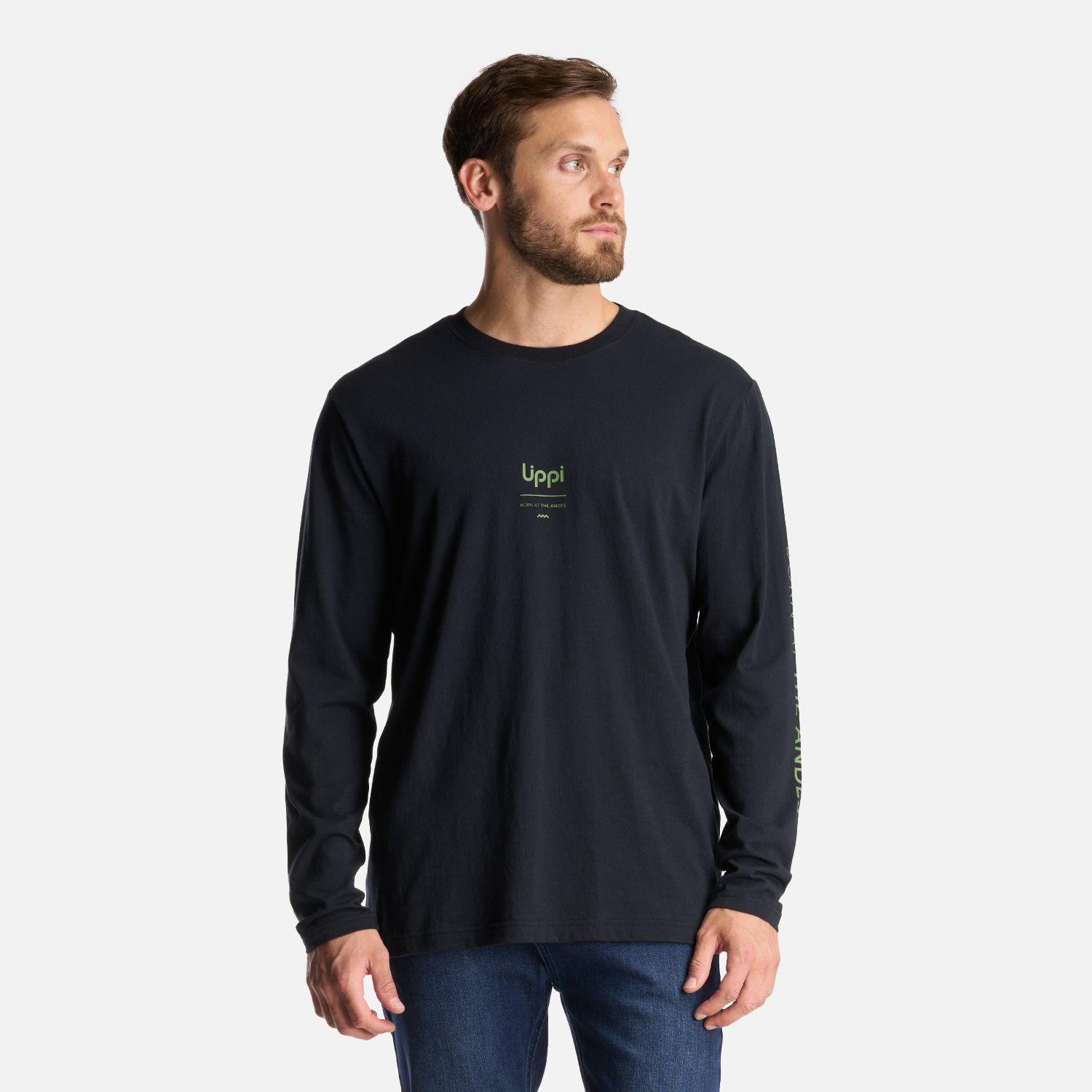 Polera Hombre Logo Lippi Long Sleeve T-Shirt Negro Lippi I24-1