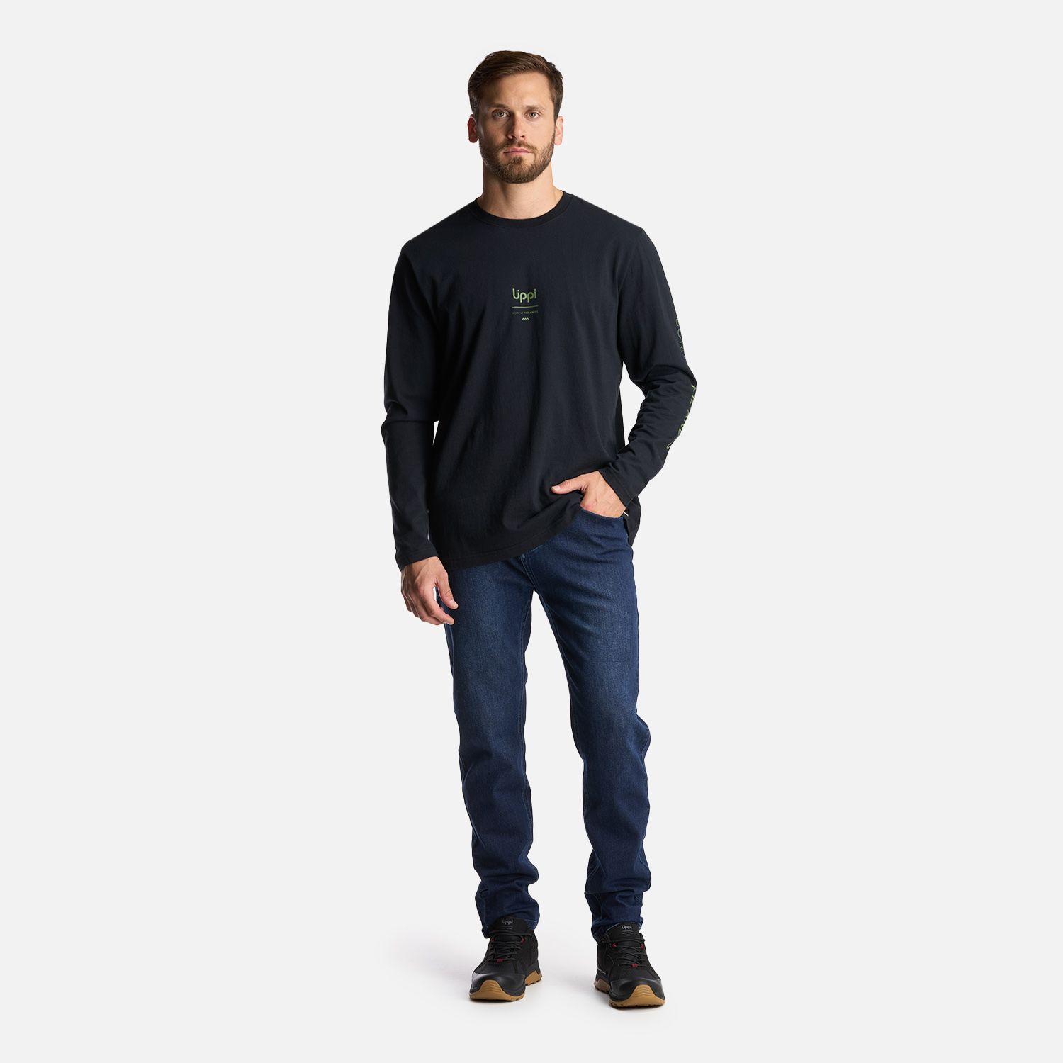 Polera Hombre Logo Lippi Long Sleeve T-Shirt Negro Lippi I24-6