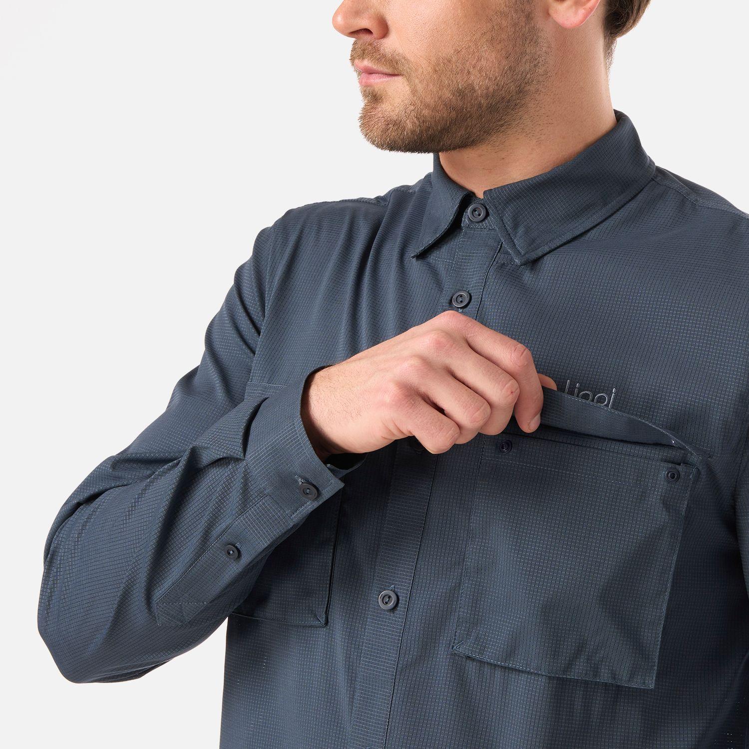 Camisa Hombre Rosselot Long Sleeve Q-Dry Shirt Azul Marino Lippi V26-3