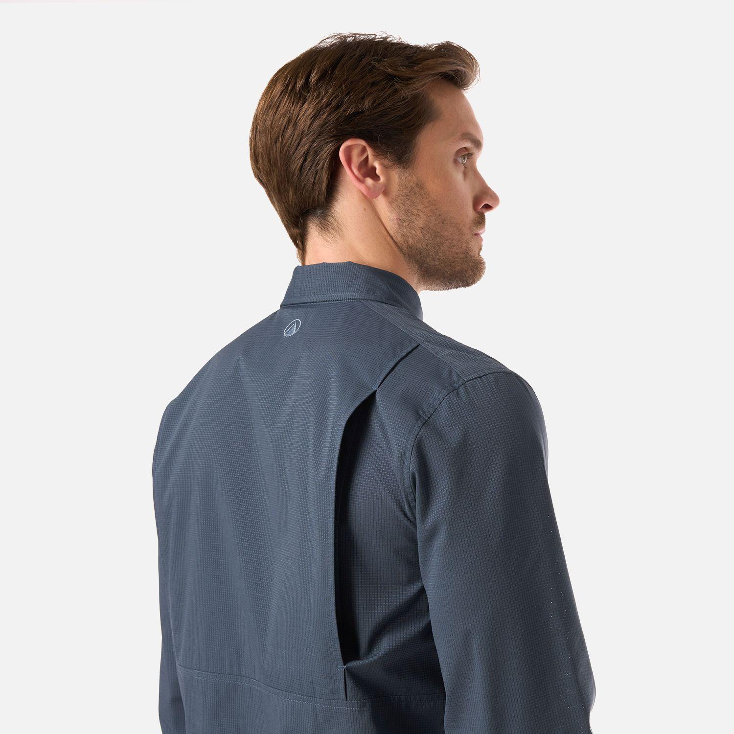 Camisa Hombre Rosselot Long Sleeve Q-Dry Shirt Azul Marino Lippi V26-4