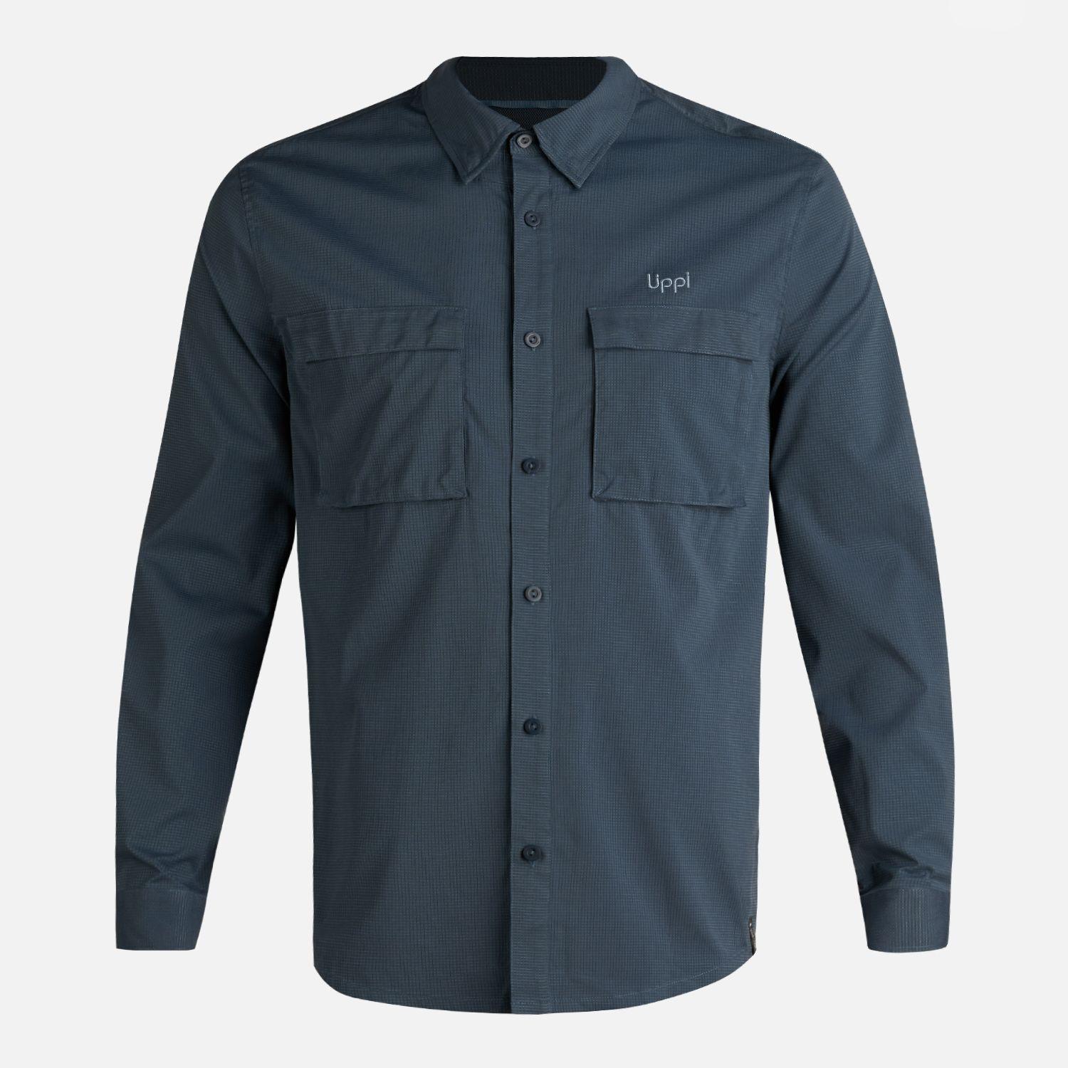 Camisa Hombre Rosselot Long Sleeve Q-Dry Shirt Azul Marino Lippi V26-7