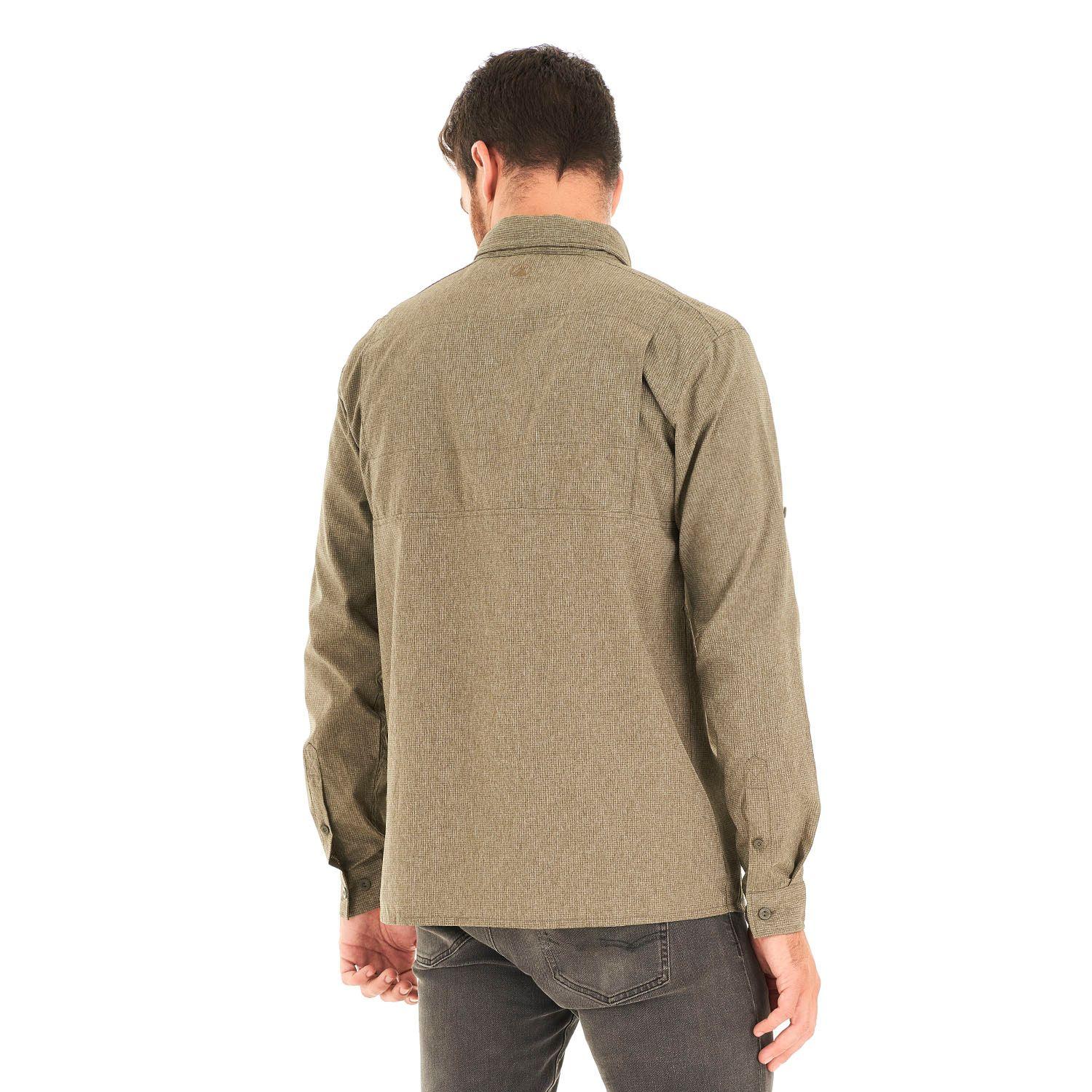 Camisa Hombre Rosselot Long Sleeve Q-Dry Shirt Melange Verde Militar Lippi-4