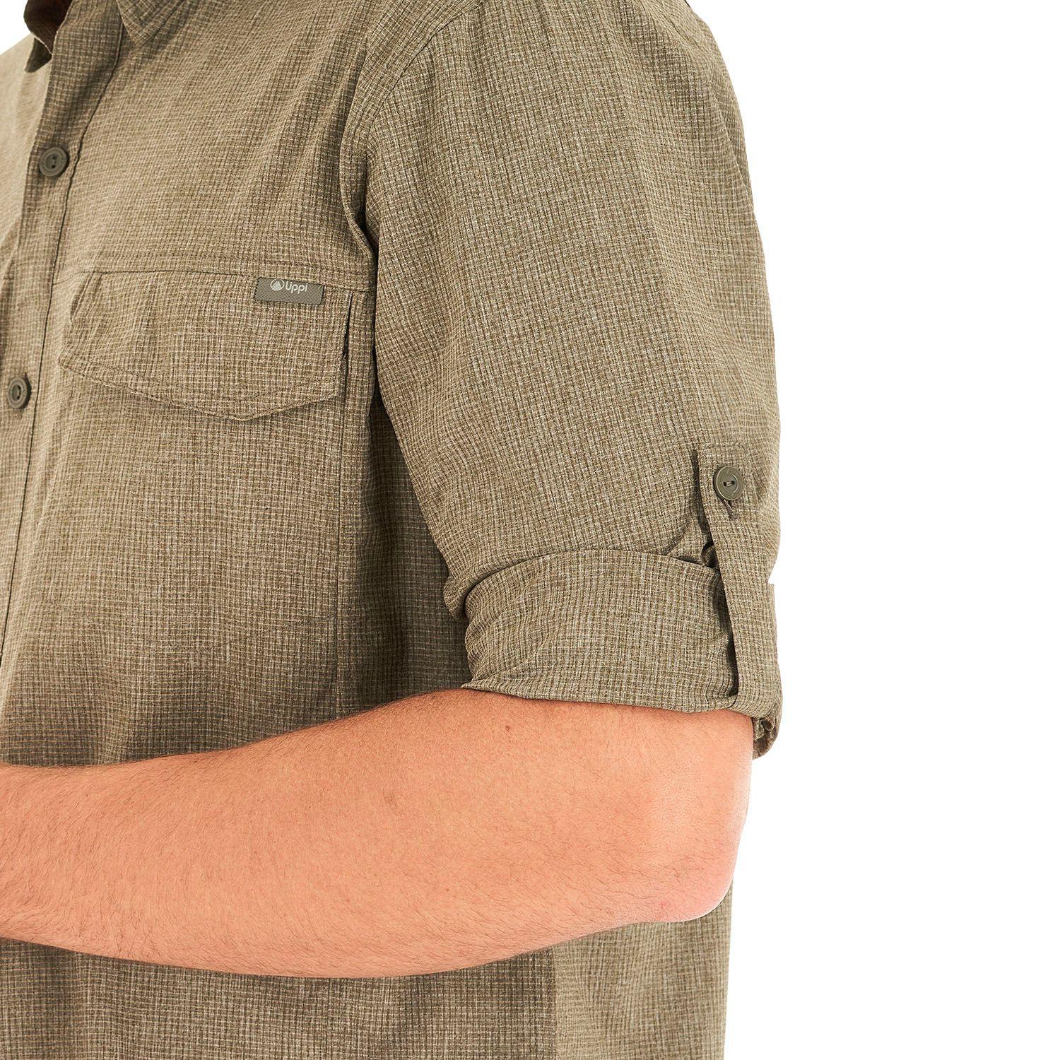 Camisa Hombre Rosselot Long Sleeve Q-Dry Shirt Melange Verde Militar Lippi-7