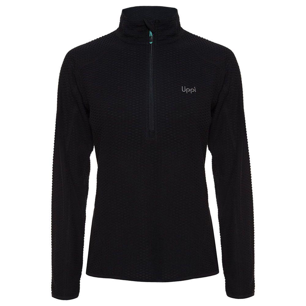 Poleron Mujer Jacaranda Nano-F 14 Zip Negro Lippi 18-0