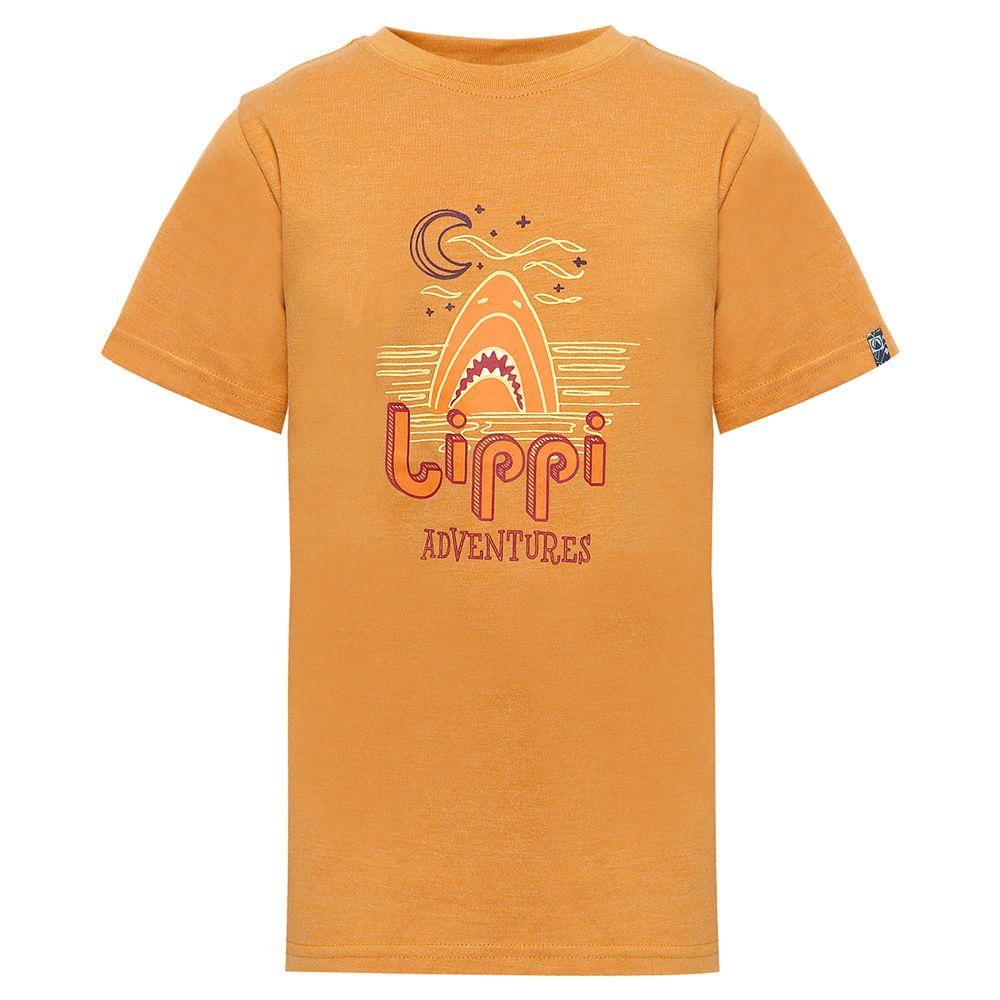 Polera Niño Shark Cotton T-Shirt Melange Naranjo Lippi-0