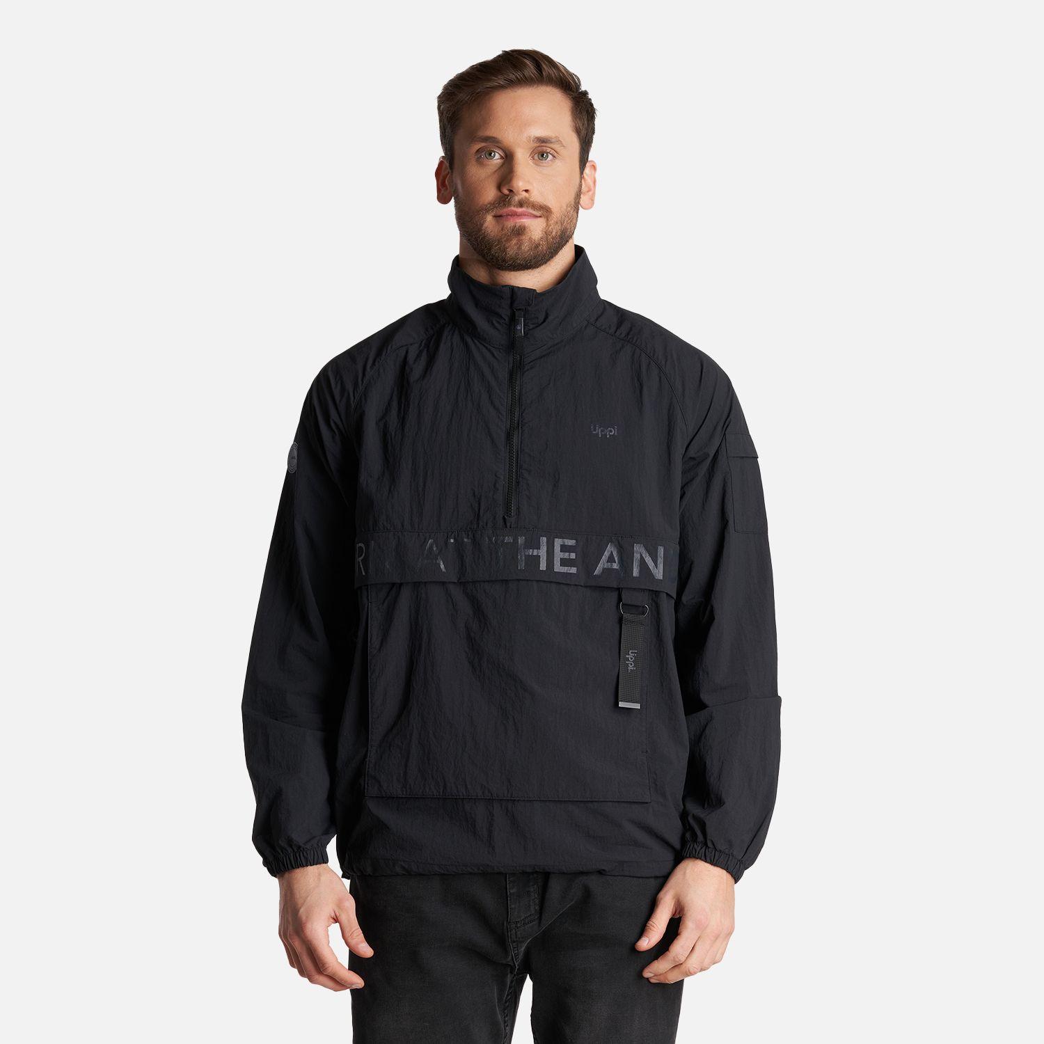 Chaqueta Hombre WindCity WindBreaker 1/4 Zip Jacket Negro Lippi-1