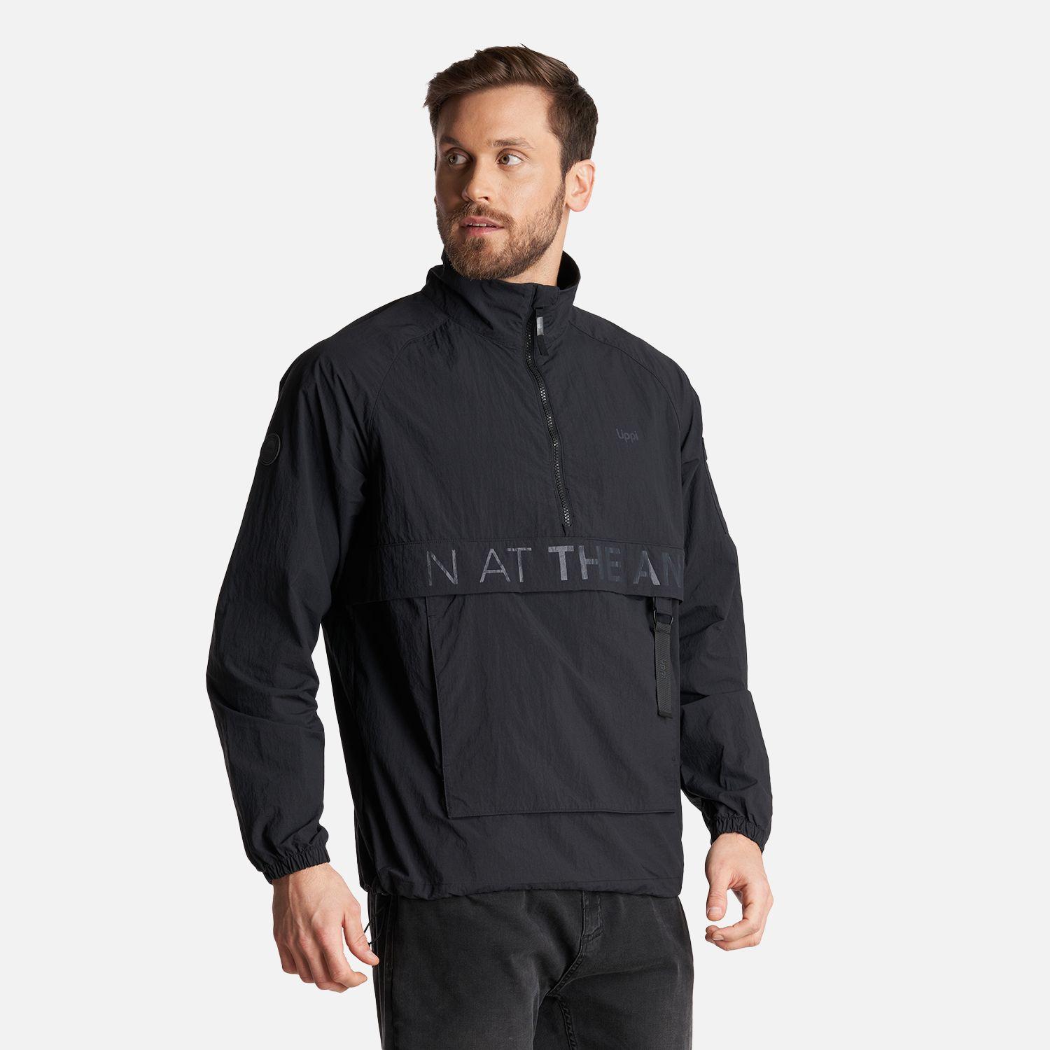 Chaqueta Hombre WindCity WindBreaker 1/4 Zip Jacket Negro Lippi-2