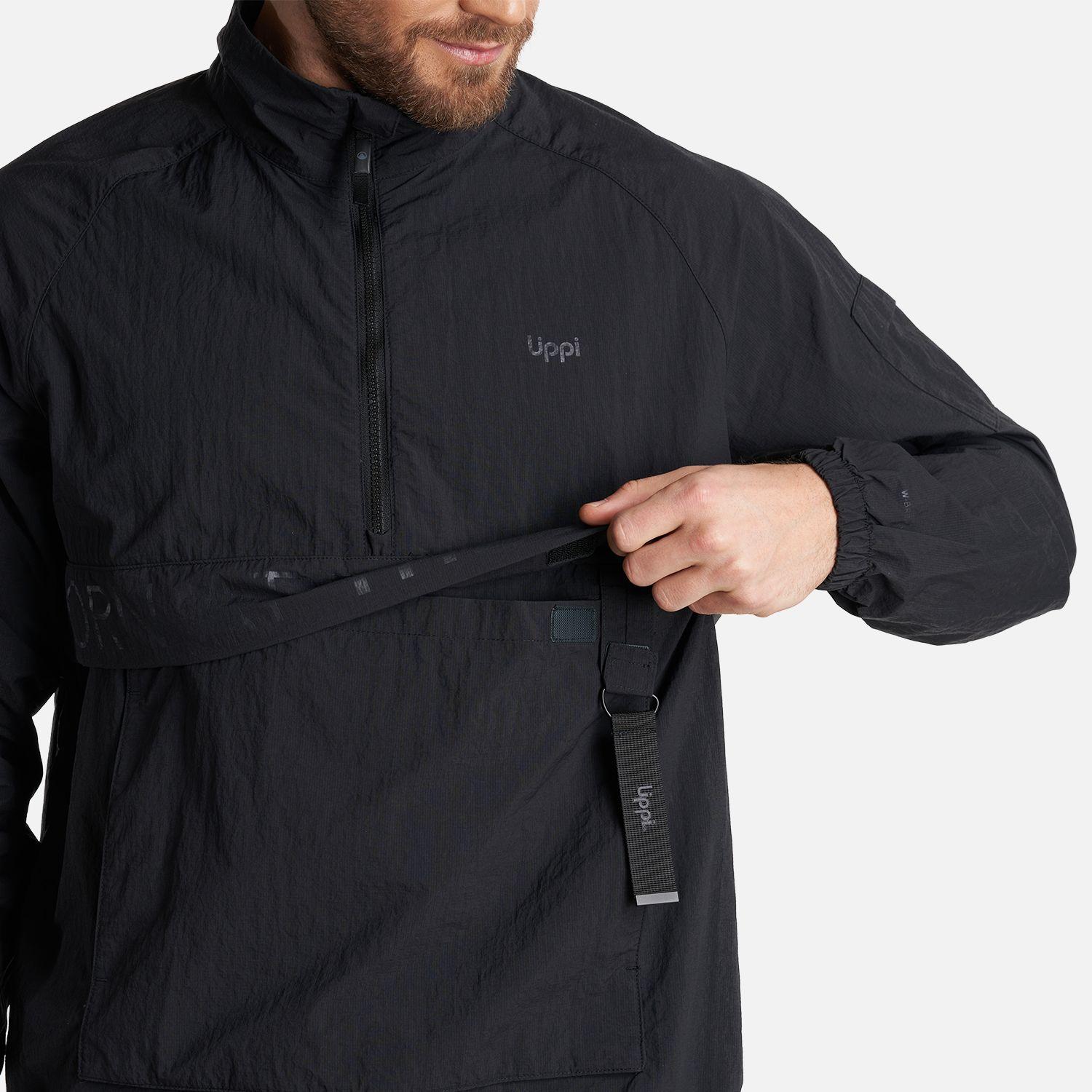 Chaqueta Hombre WindCity WindBreaker 1/4 Zip Jacket Negro Lippi-4