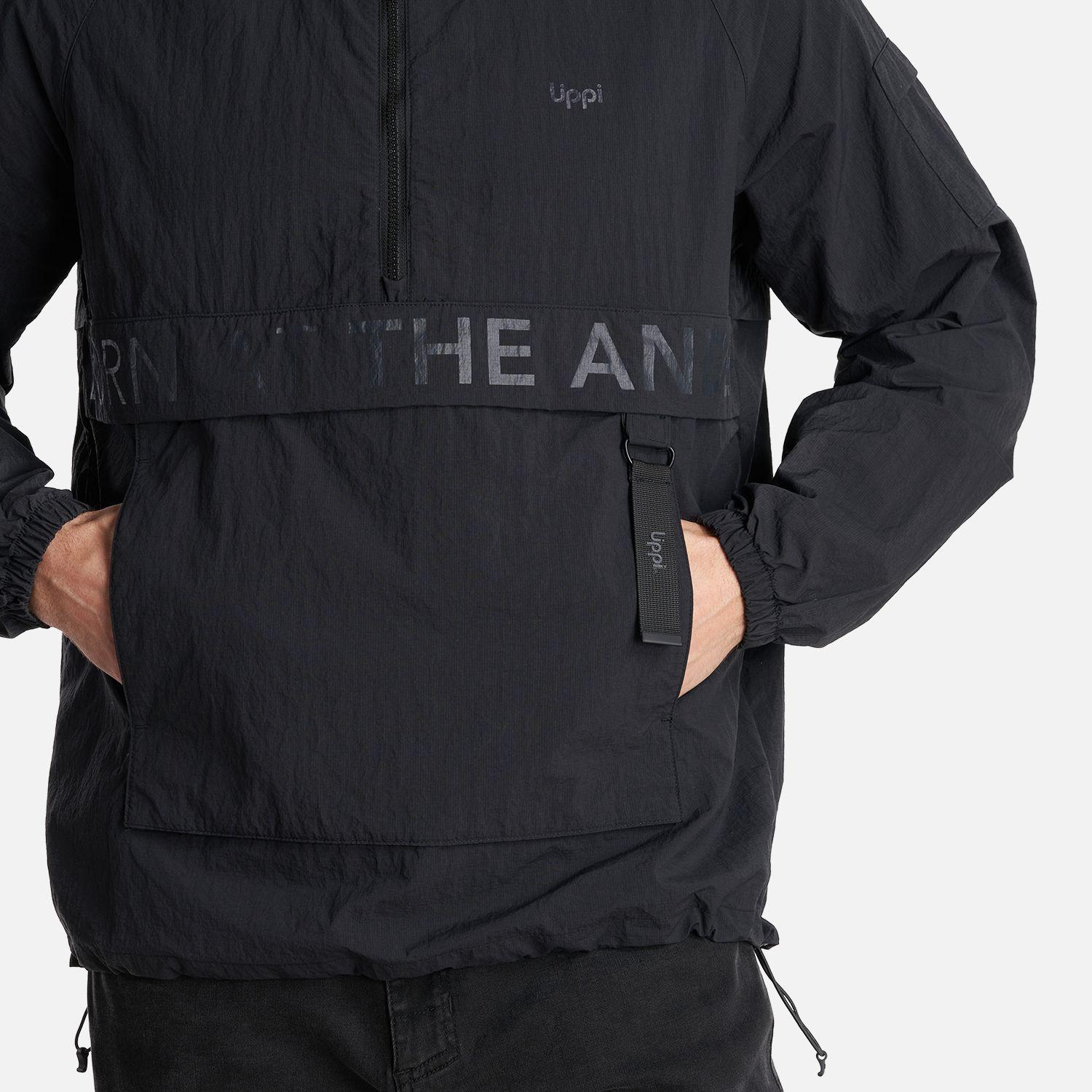 Chaqueta Hombre WindCity WindBreaker 1/4 Zip Jacket Negro Lippi-5