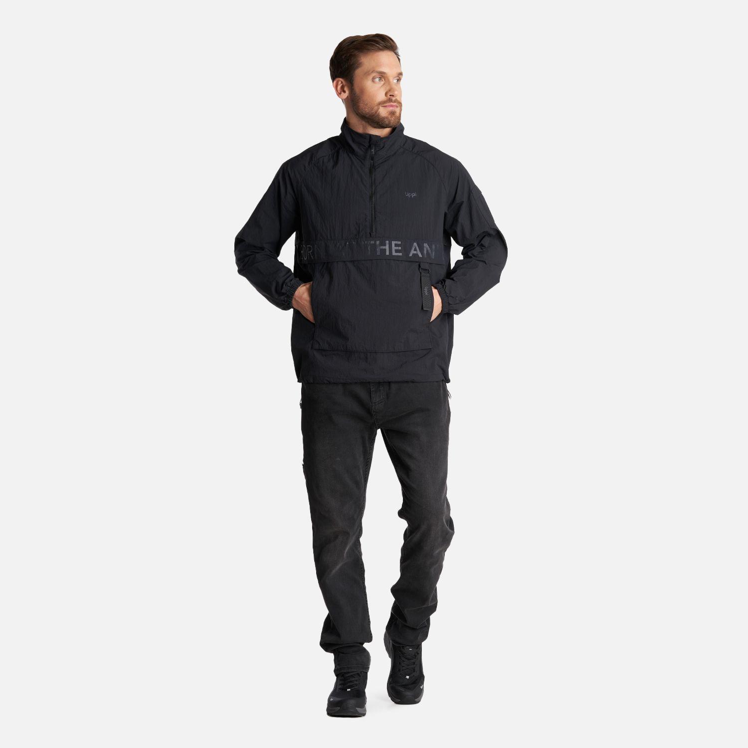 Chaqueta Hombre WindCity WindBreaker 1/4 Zip Jacket Negro Lippi-7