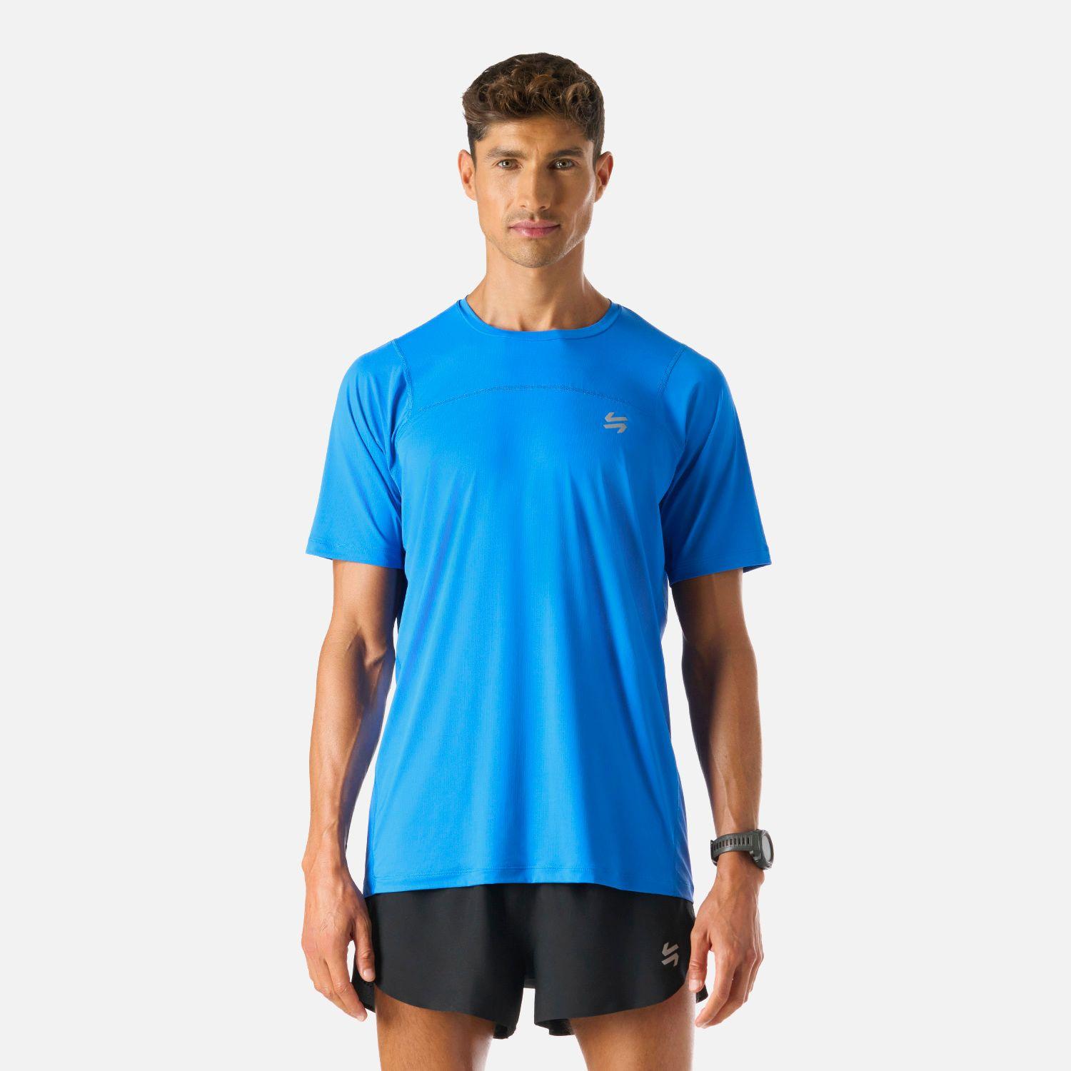 Polera Hombre Built To Move T-Shirt Azul Vulcano-0
