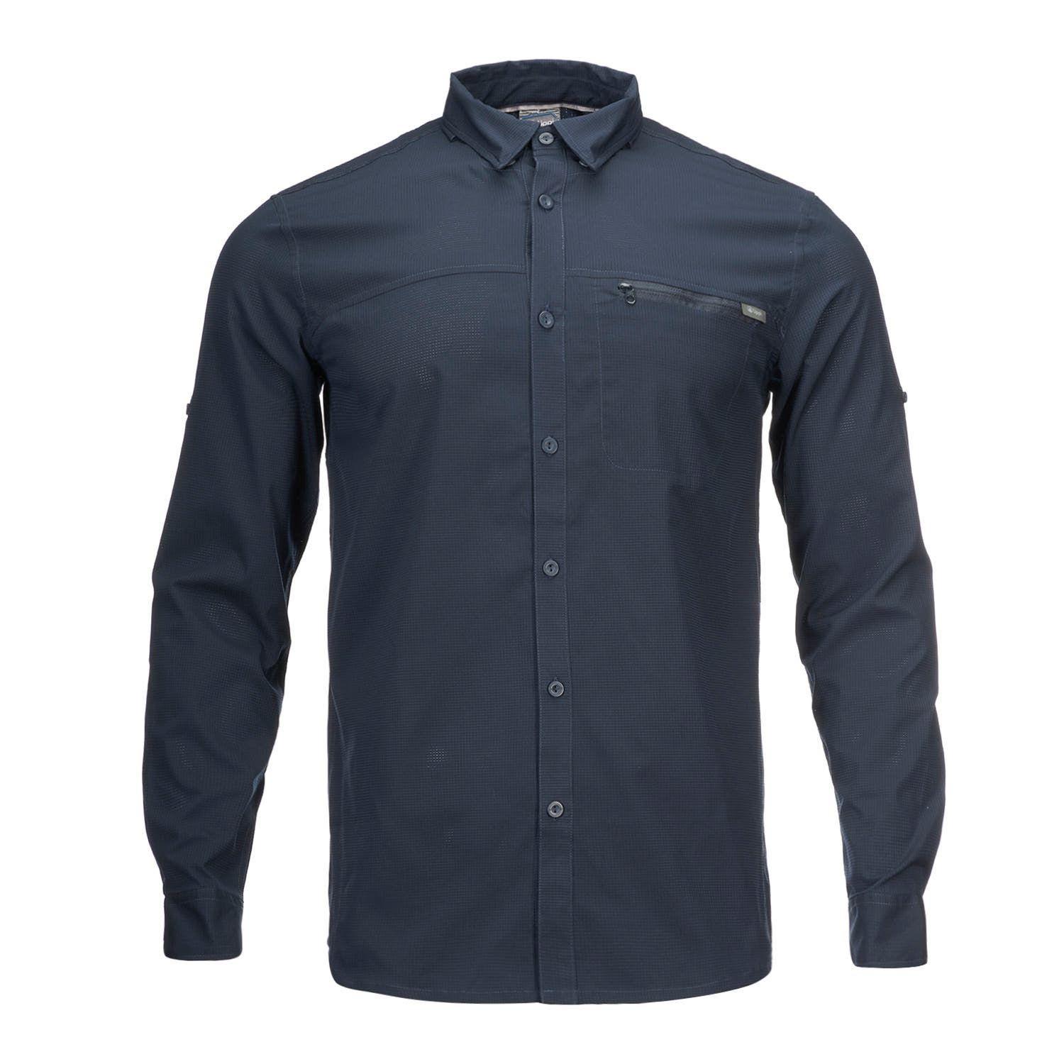 Camisa Hombre Rosselot Long Sleeve Q-Dry Shirt Melange Azul Lippi V23-0