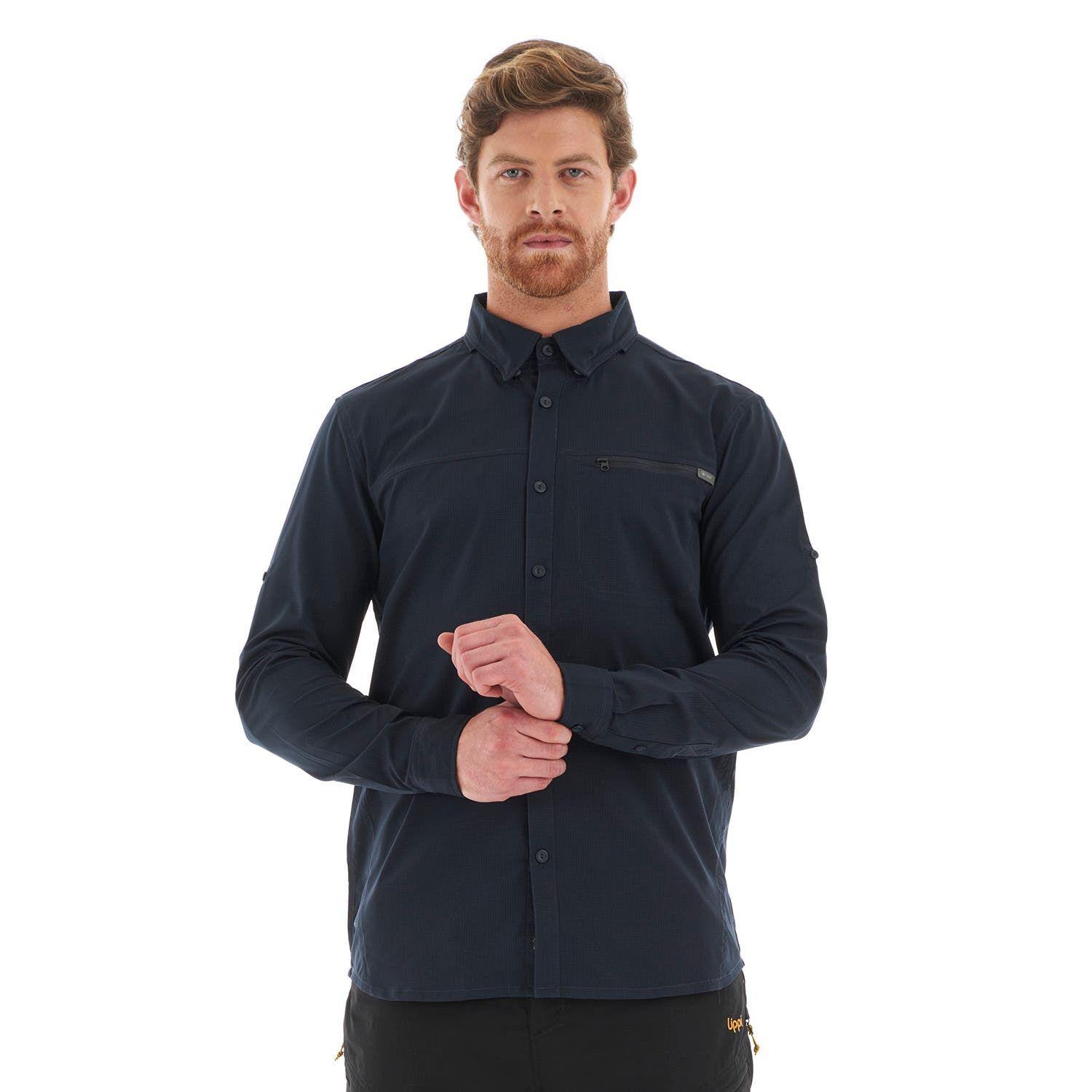 Camisa Hombre Rosselot Long Sleeve Q-Dry Shirt Melange Azul Lippi V23-1