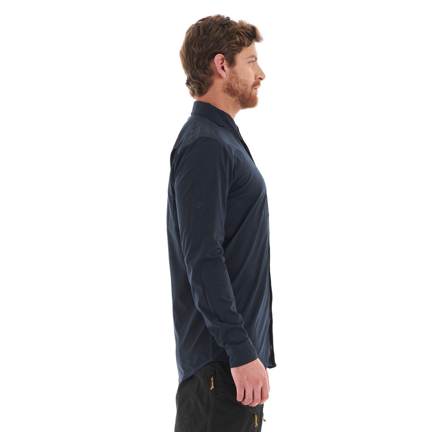 Camisa Hombre Rosselot Long Sleeve Q-Dry Shirt Melange Azul Lippi V23-3