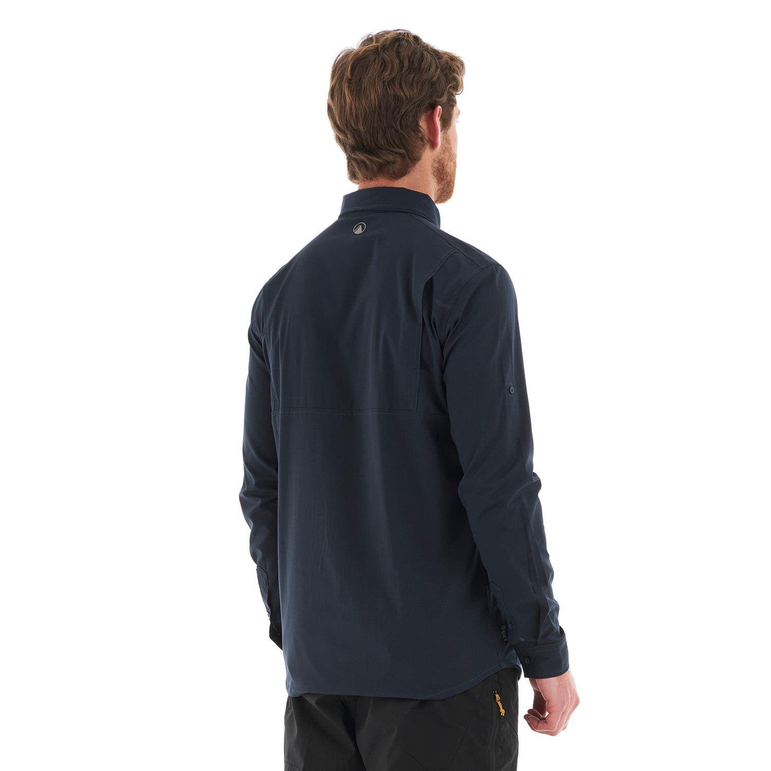 Camisa Hombre Rosselot Long Sleeve Q-Dry Shirt Melange Azul Lippi V23-4