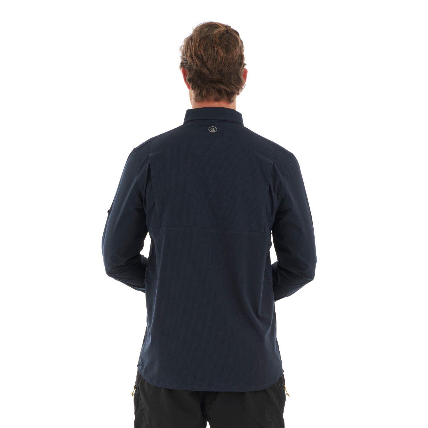 Camisa Hombre Rosselot Long Sleeve Q-Dry Shirt Melange Azul Lippi V23-5