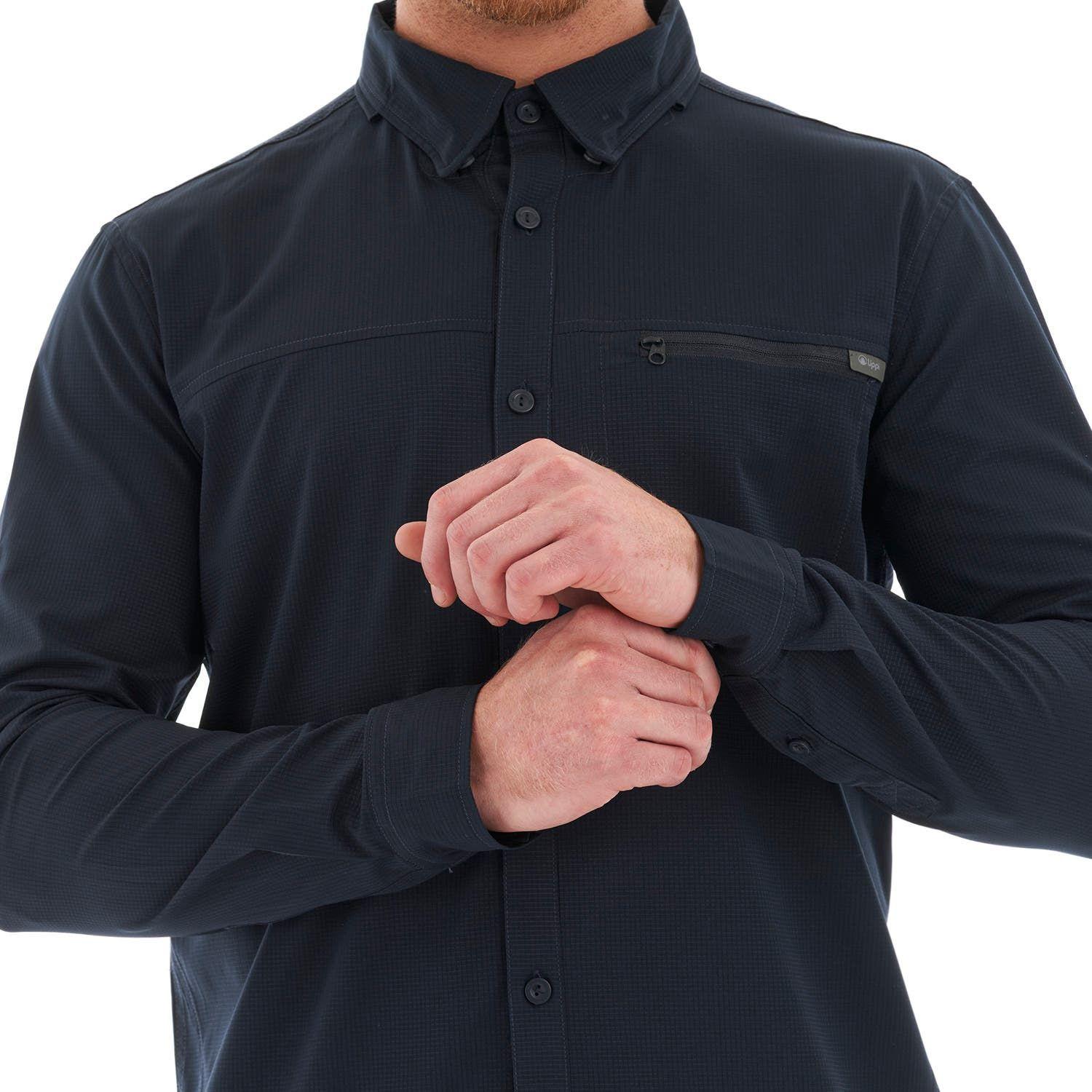 Camisa Hombre Rosselot Long Sleeve Q-Dry Shirt Melange Azul Lippi V23-6