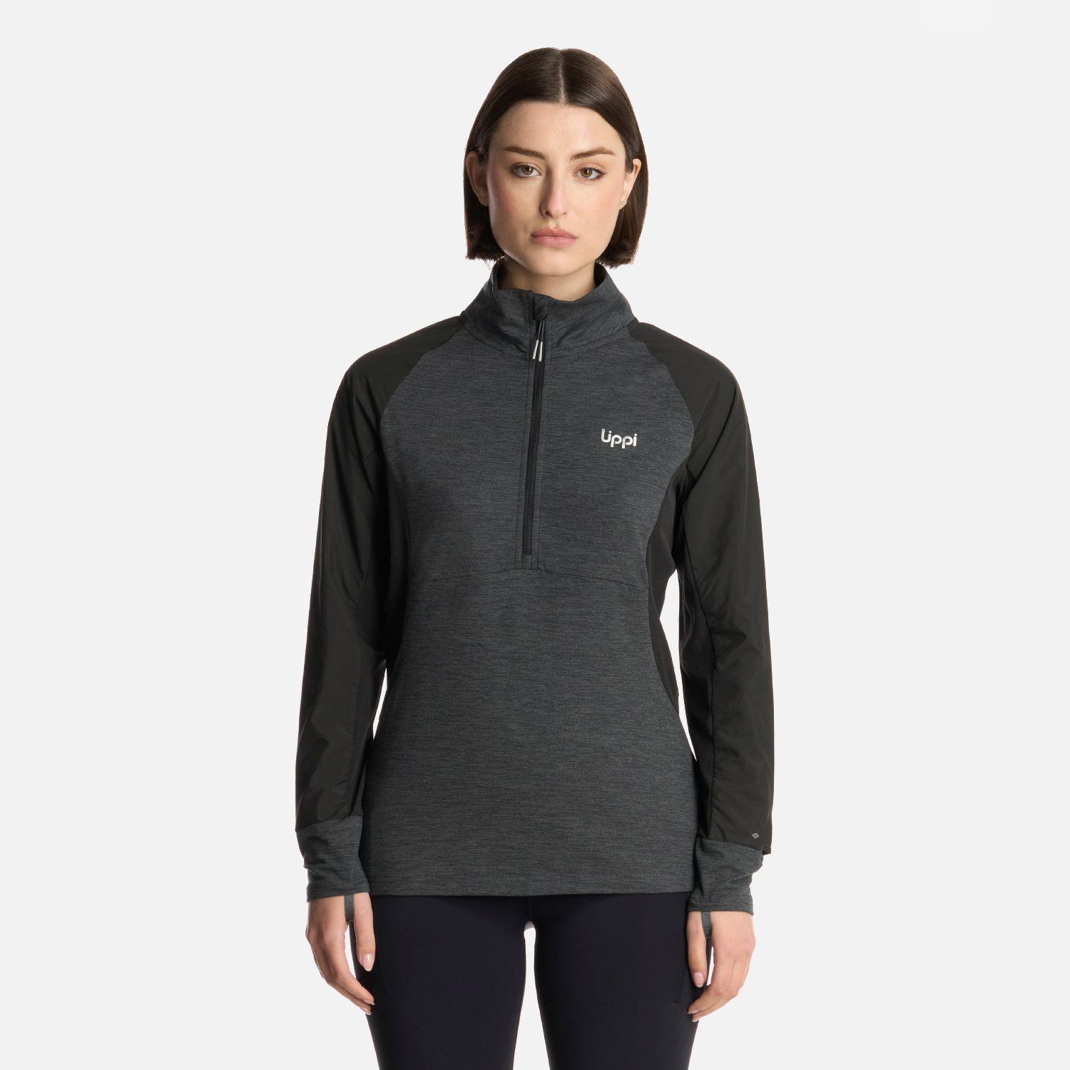 Polerón Mujer Egger 1/4 Zip Negro Lippi-0