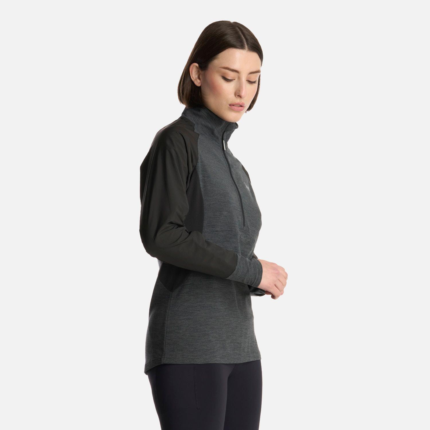 Polerón Mujer Egger 1/4 Zip Negro Lippi-1