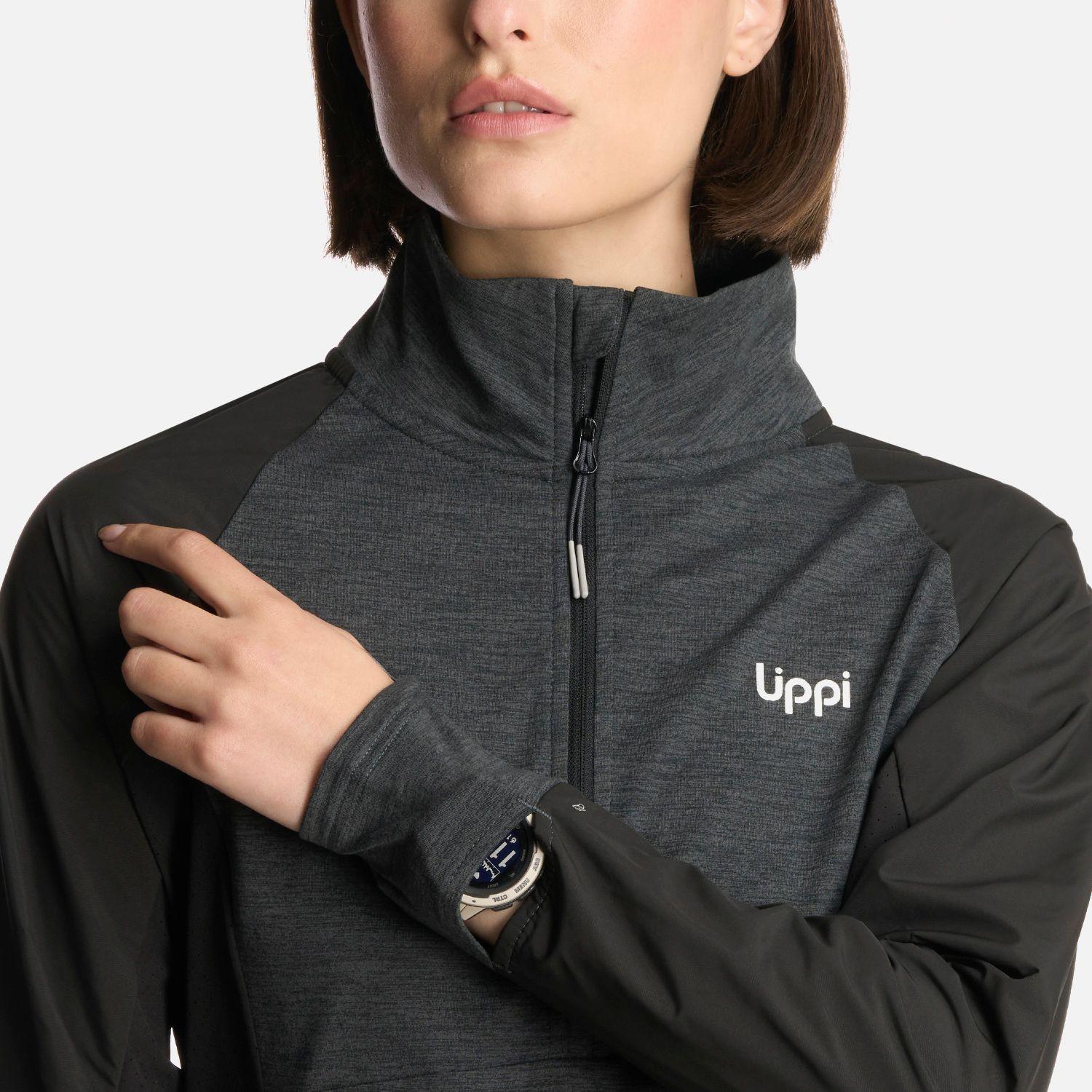 Polerón Mujer Egger 1/4 Zip Negro Lippi-3