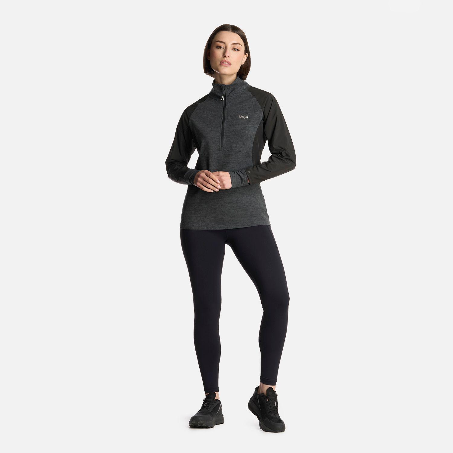 Polerón Mujer Egger 1/4 Zip Negro Lippi-4