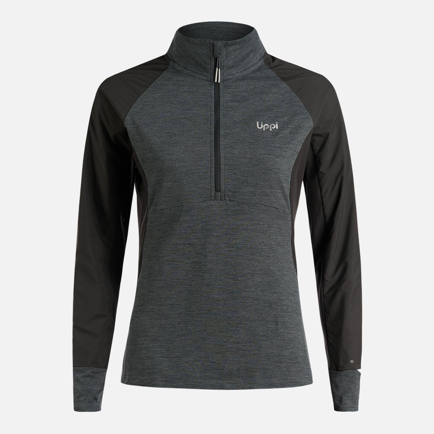 Polerón Mujer Egger 1/4 Zip Negro Lippi-5