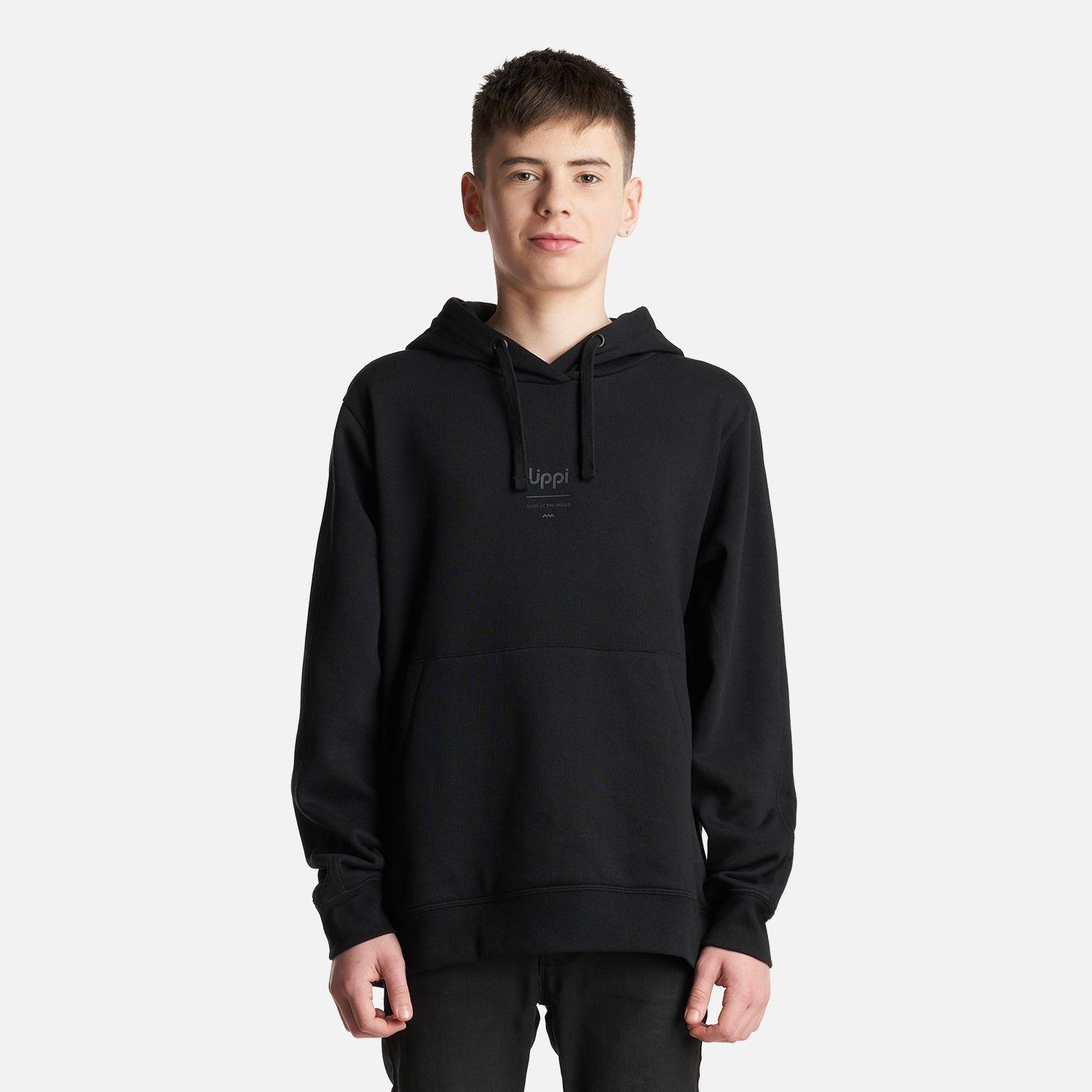 Poleron Teen Boy Ulmo Mid Point Hoody Sweatshirt Negro Lippi-1