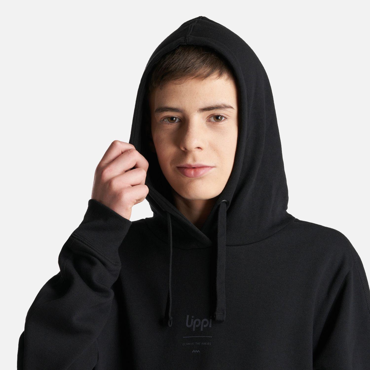 Poleron Teen Boy Ulmo Mid Point Hoody Sweatshirt Negro Lippi-4