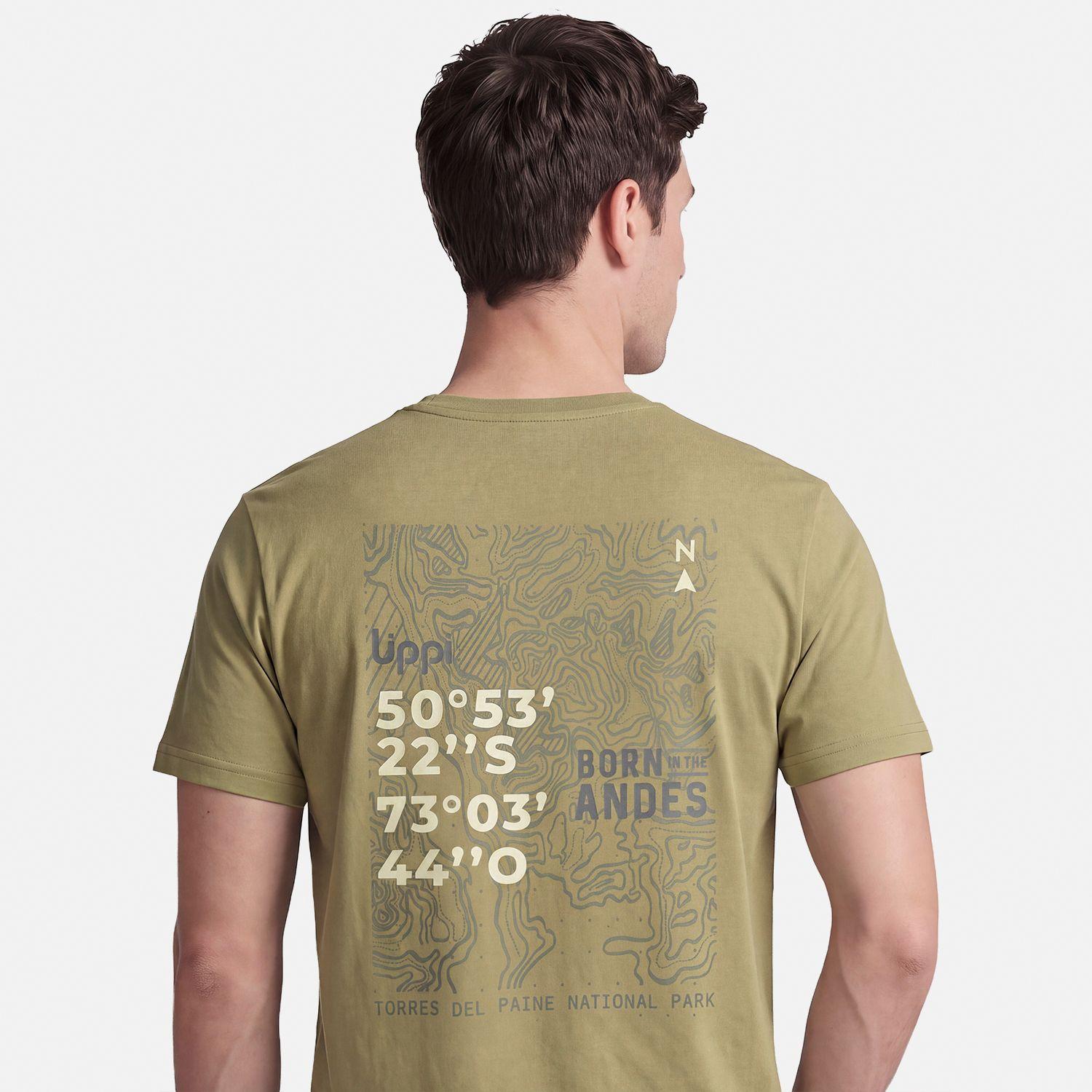 Polera Hombre Ulmo Back Print T-Shirt Verde Lippi V27-3