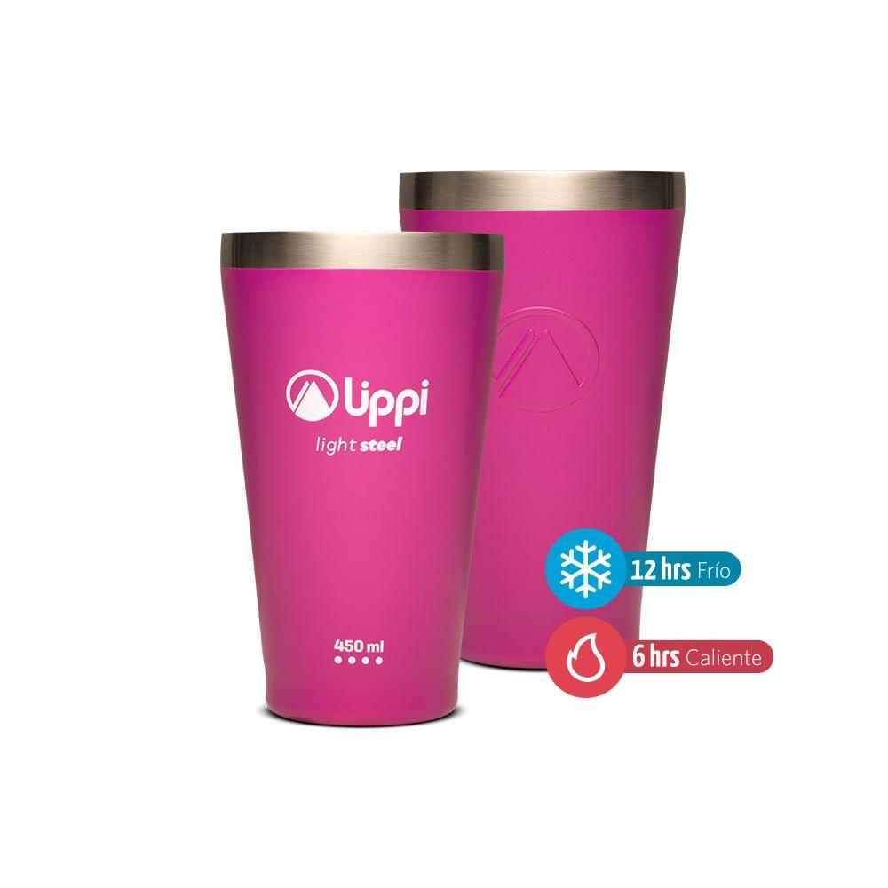 Vaso Unisex Light Steel Print 450 ML Fucsia Lippi-0