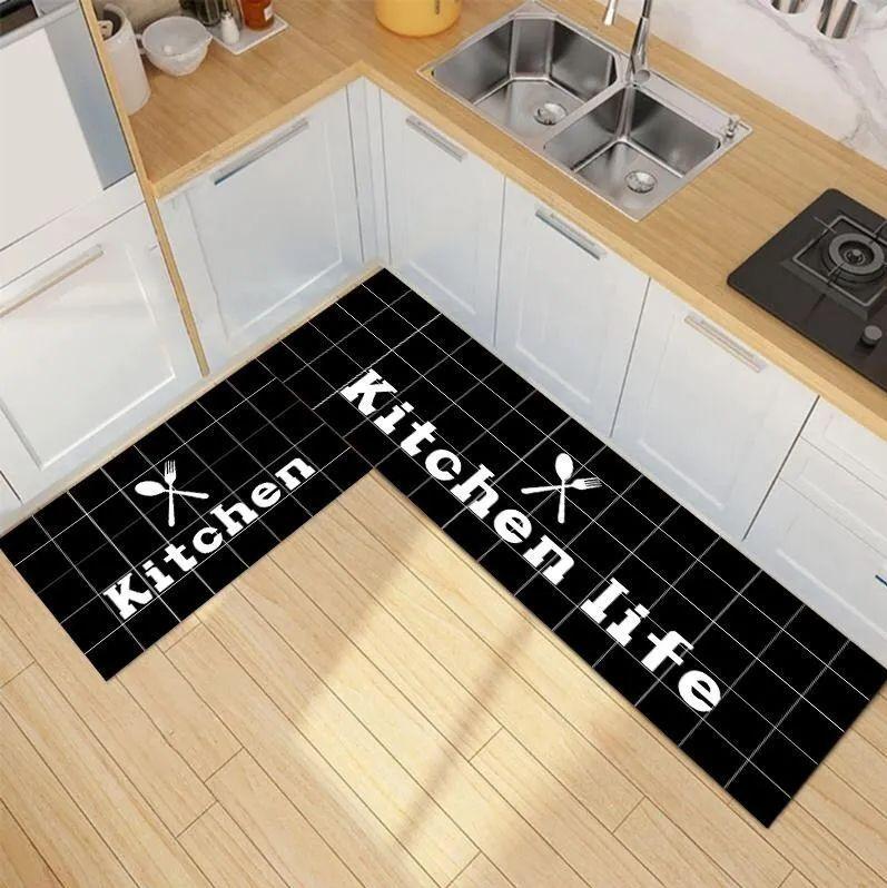 2 Alfombras Cocina Pie De Cama Deco Baño Pasillos-0
