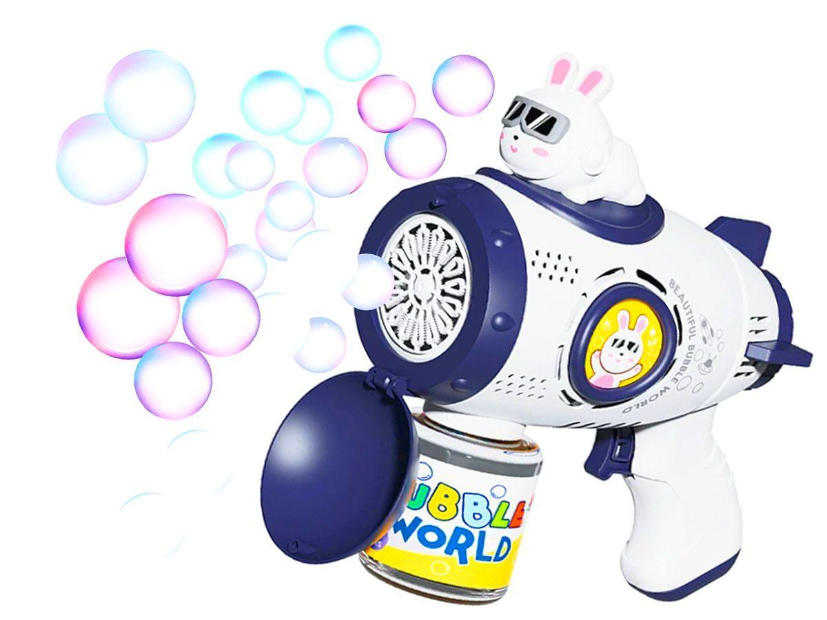 Pistola Burbujas Lanzador Nocturno Led Niños Robot Espacial-0