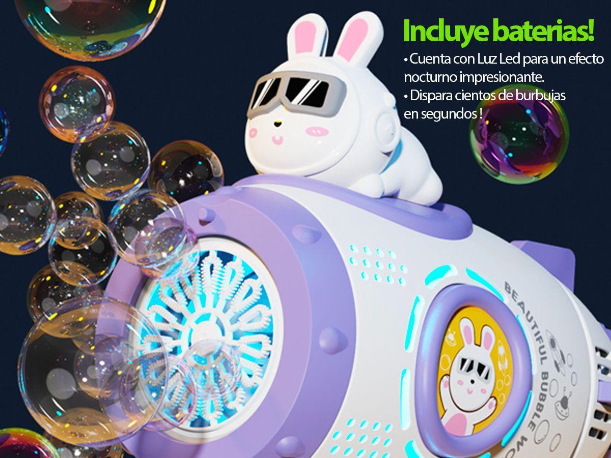 Pistola Burbujas Lanzador Nocturno Led Niños Robot Espacial-1