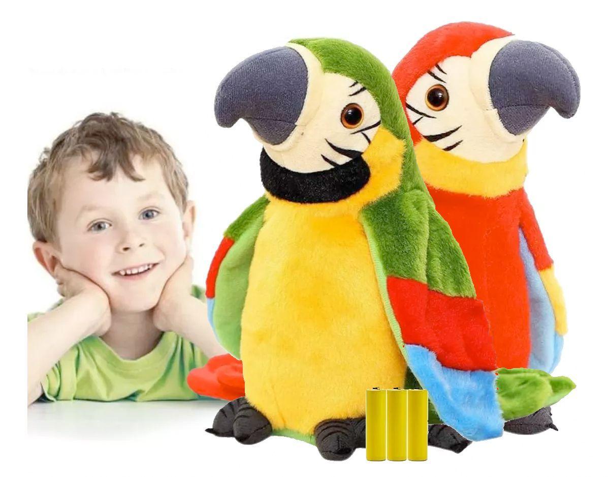 Peluche Robot Loro Repite Habla Baila Alas Pajaro Guacamaya Cactus-0