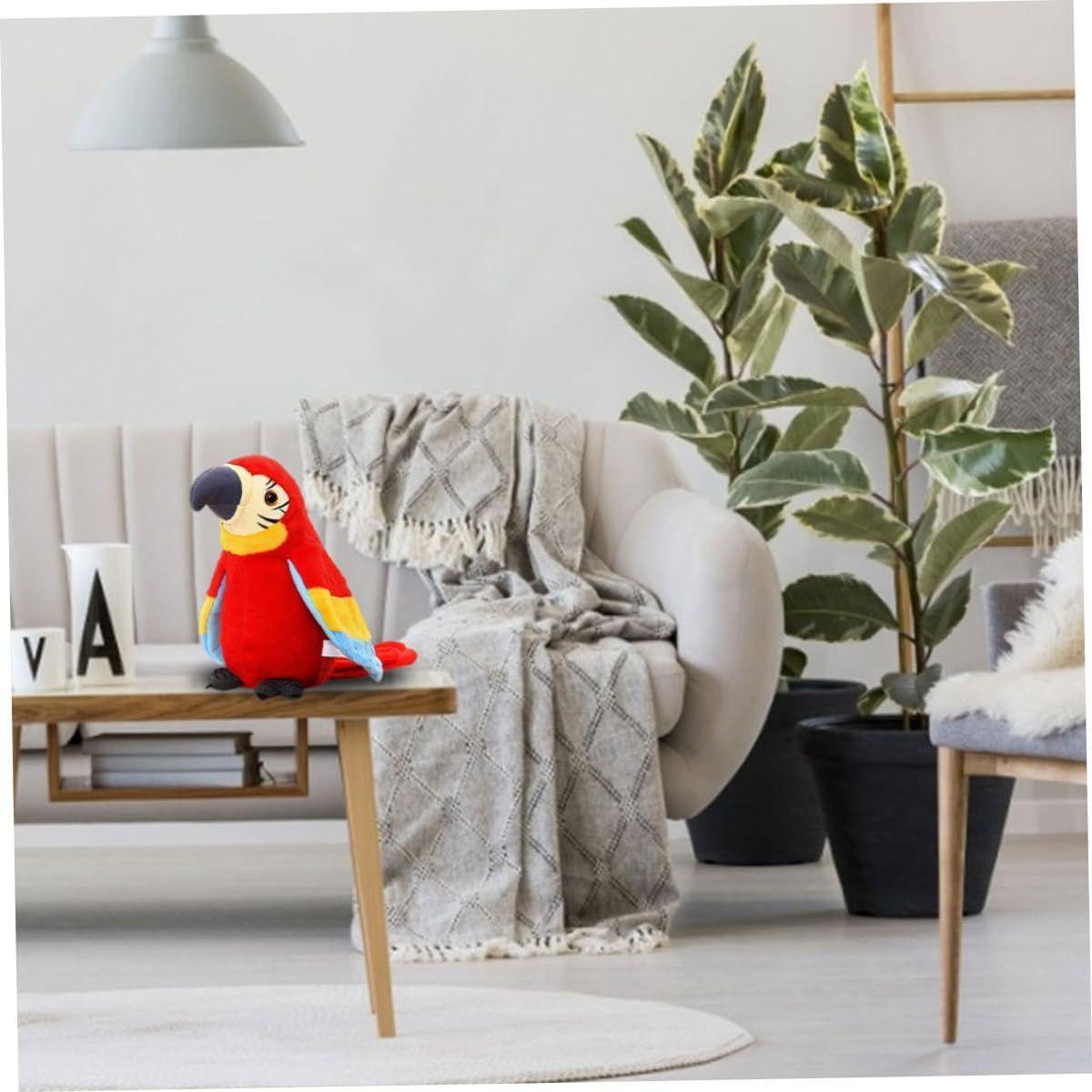 Peluche Robot Loro Repite Habla Baila Alas Pajaro Guacamaya Cactus-3